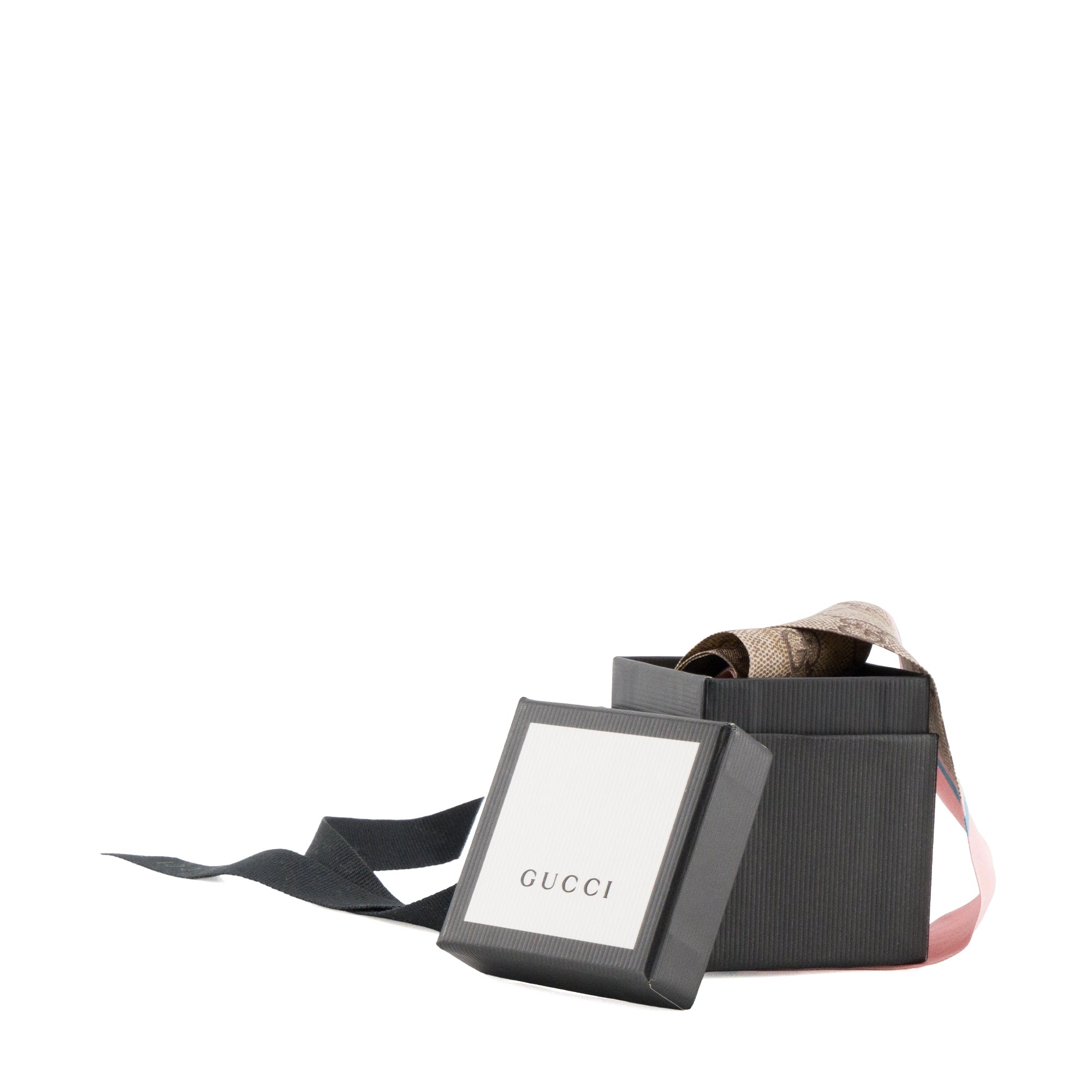 GUCCI - Pink and Brown Monogrammed GG Gucci Silk Twilly