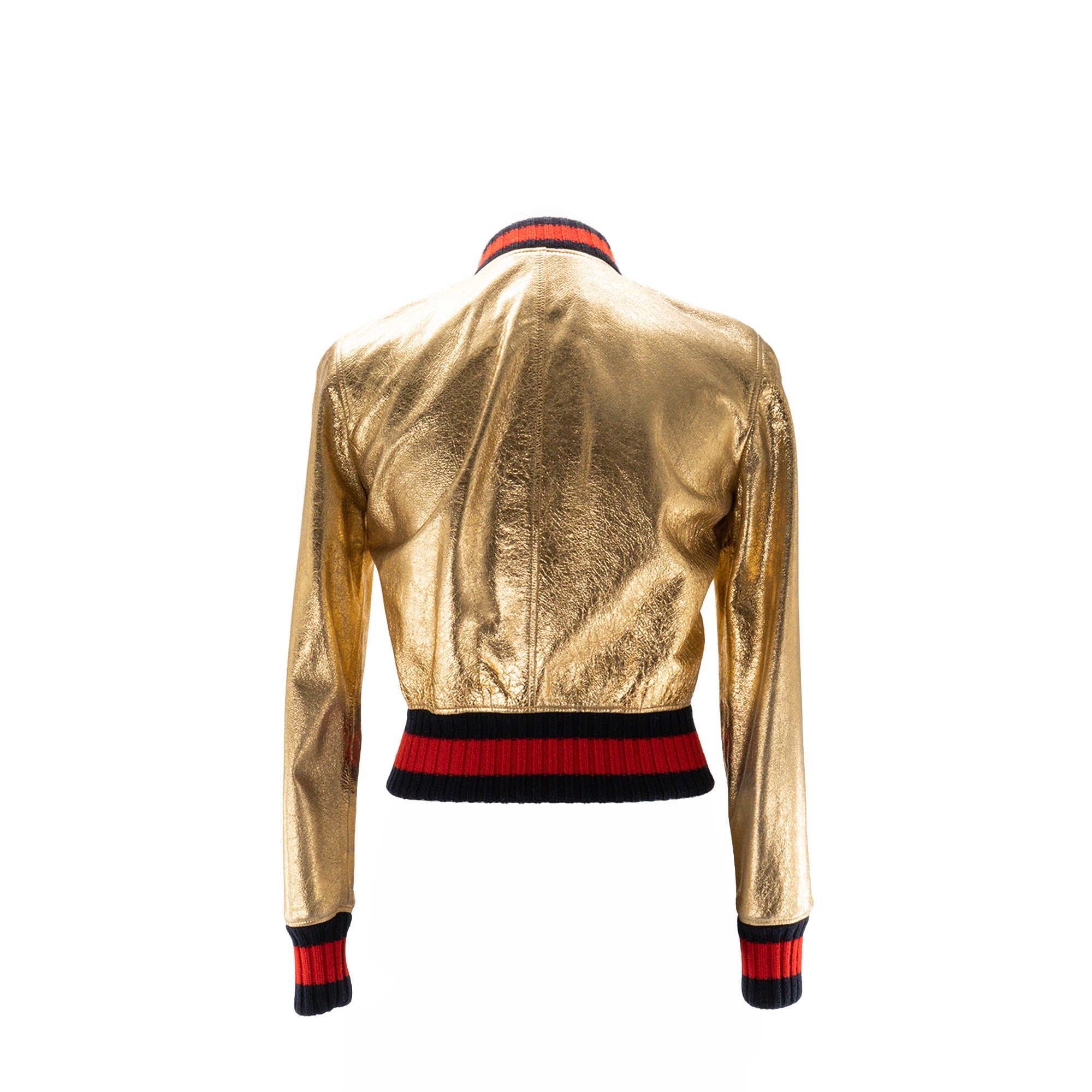 GUCCI - Veste Bomber Gucci en cuir doré (T38)