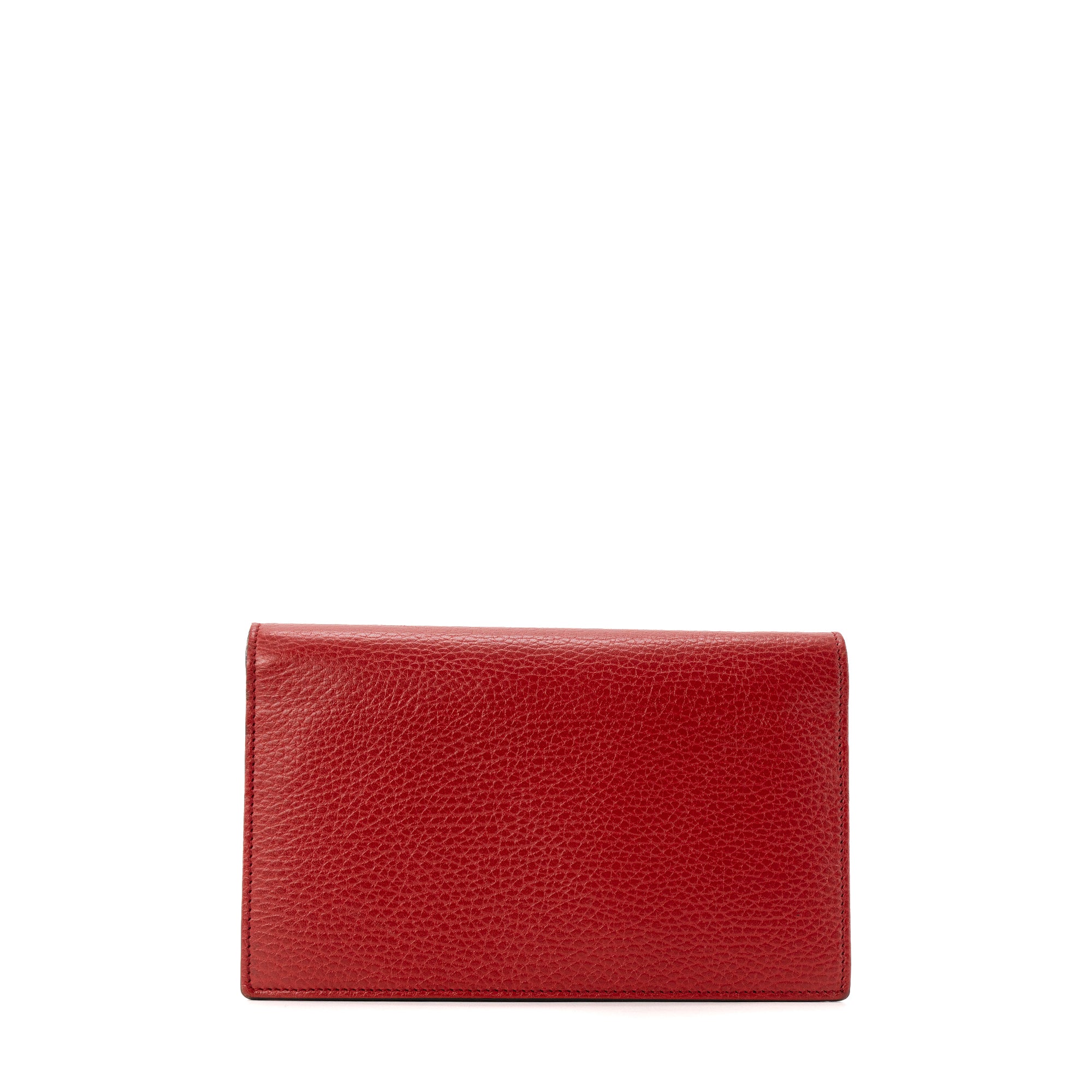GUCCI - Sac à bandoulière Wallet on chain Interlocking GG Gucci en cuir grainé rouge