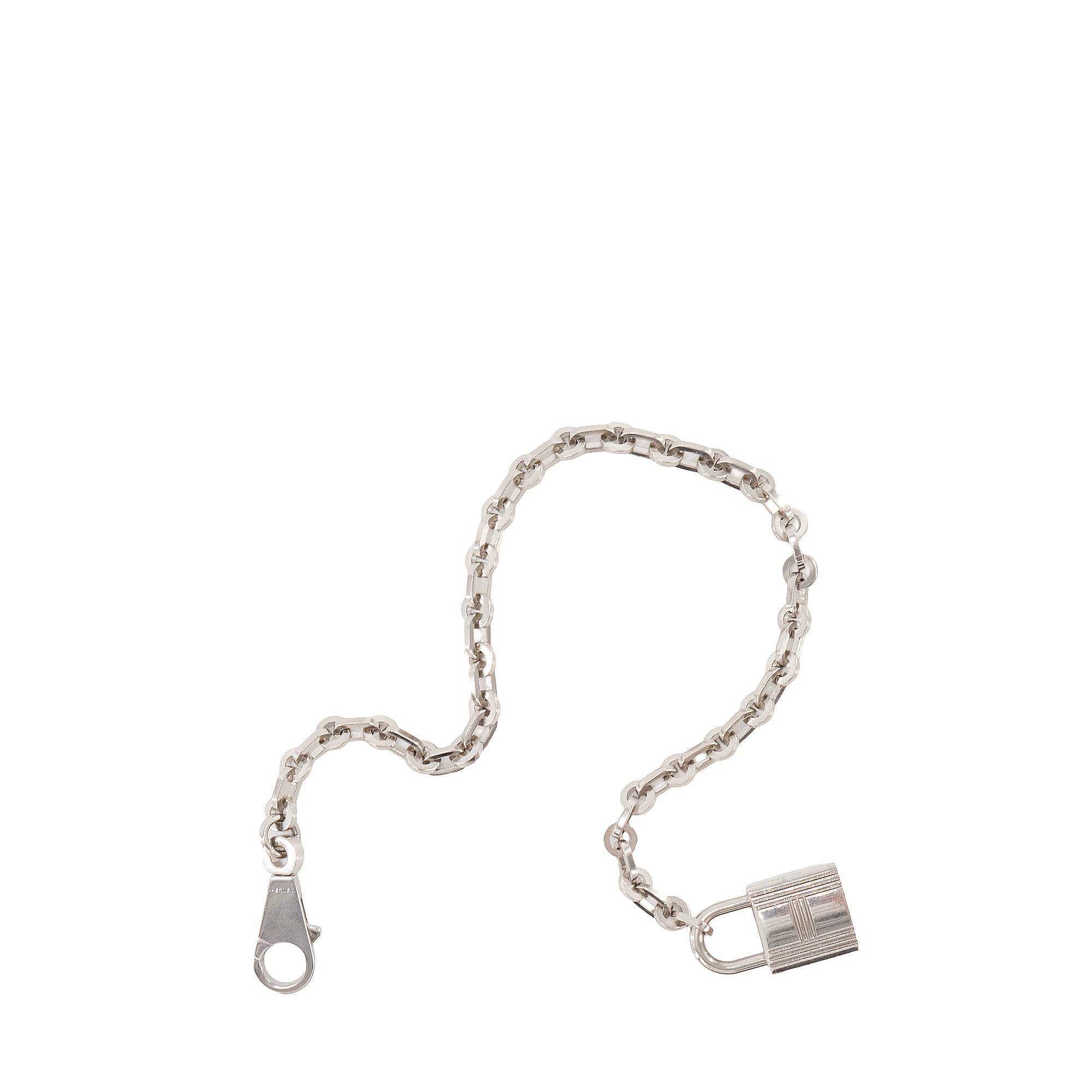 HERMÈS - Accessoire de sac Kelly Hermès en métal argenté