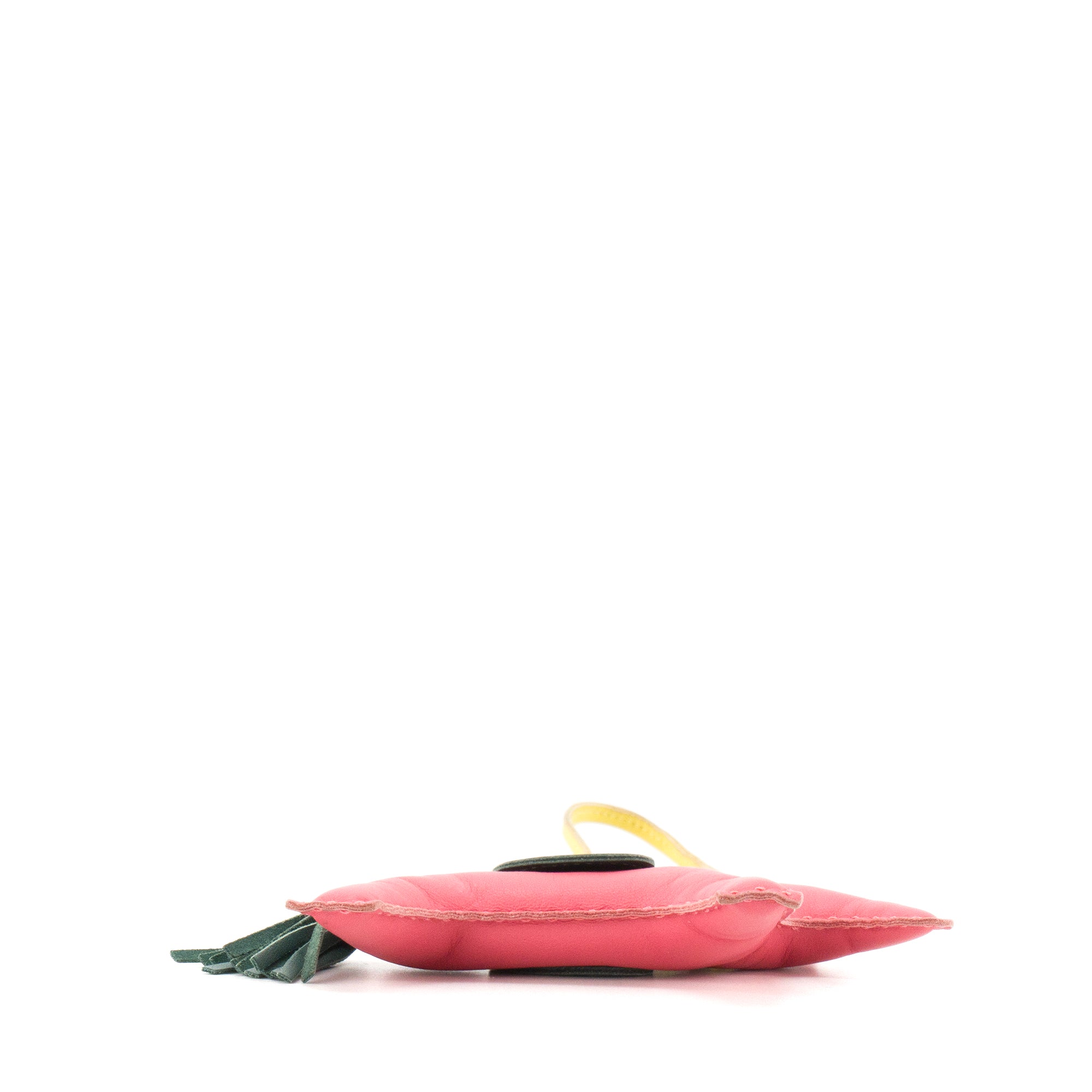 HERMÈS - Accessoire de sac Rodeo Hermès en cuir rose et vert