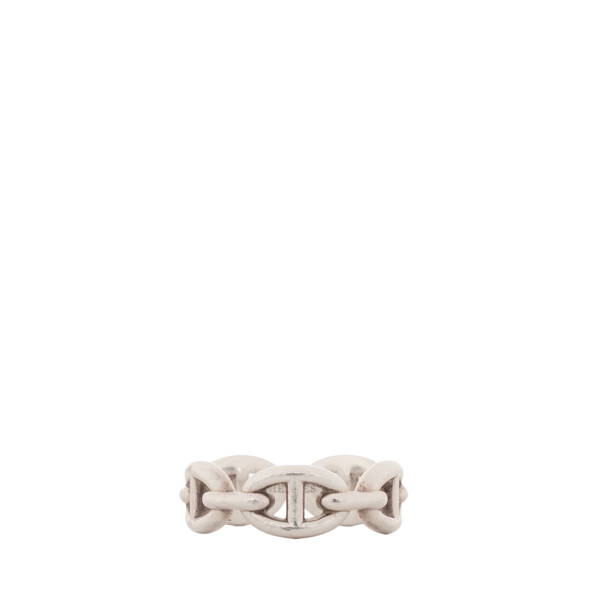 HERMÈS - Bague Chaine d'ancre Enchaînée petit modèle Hermès en argent (T54)