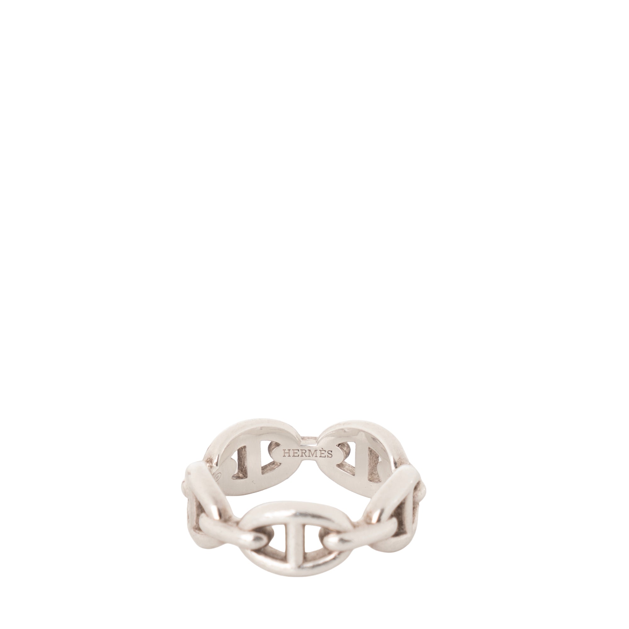 HERMÈS - Bague Chaine d'ancre Enchaînée petit modèle Hermès en argent (T54)