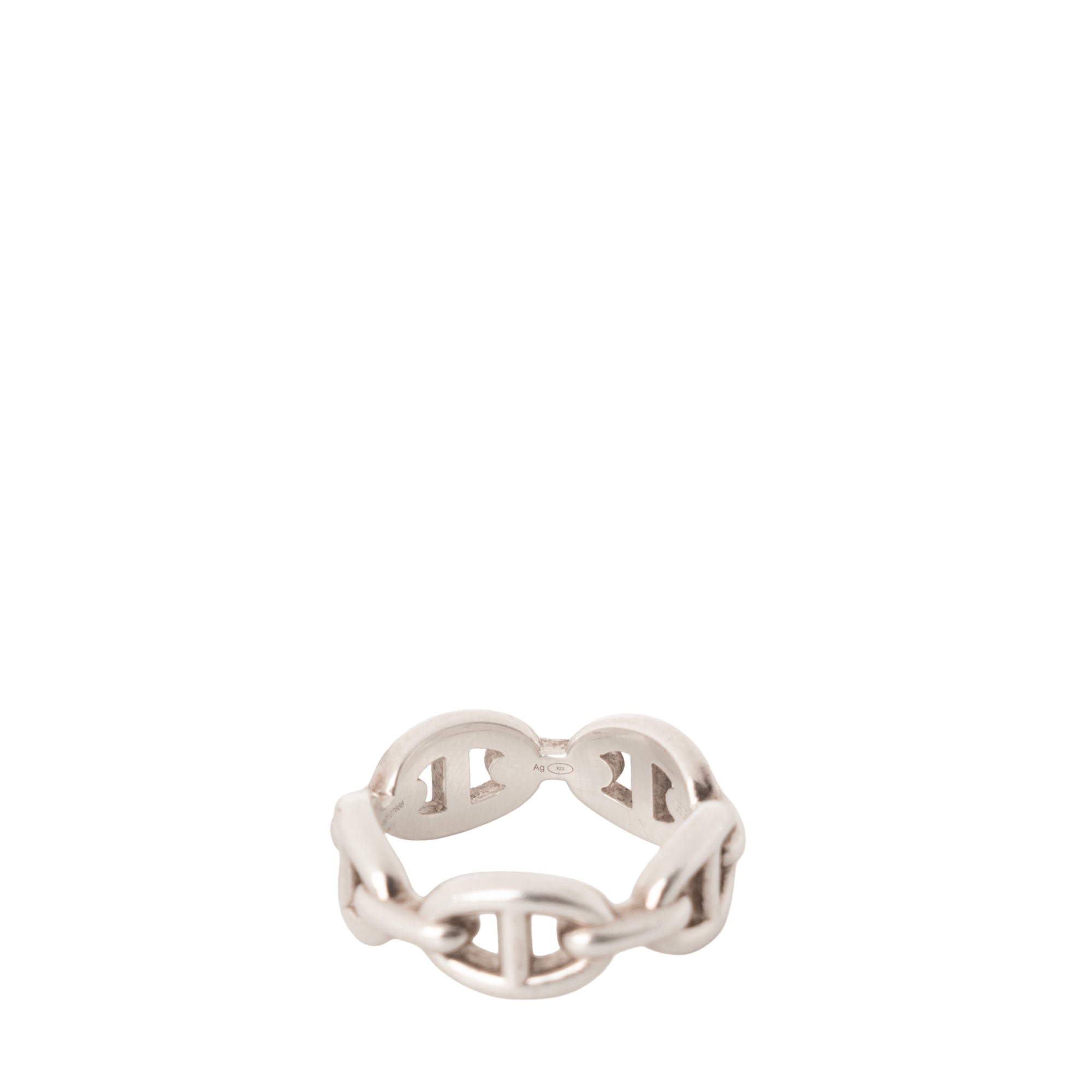 HERMÈS - Bague Chaine d'ancre Enchaînée petit modèle Hermès en argent (T54)