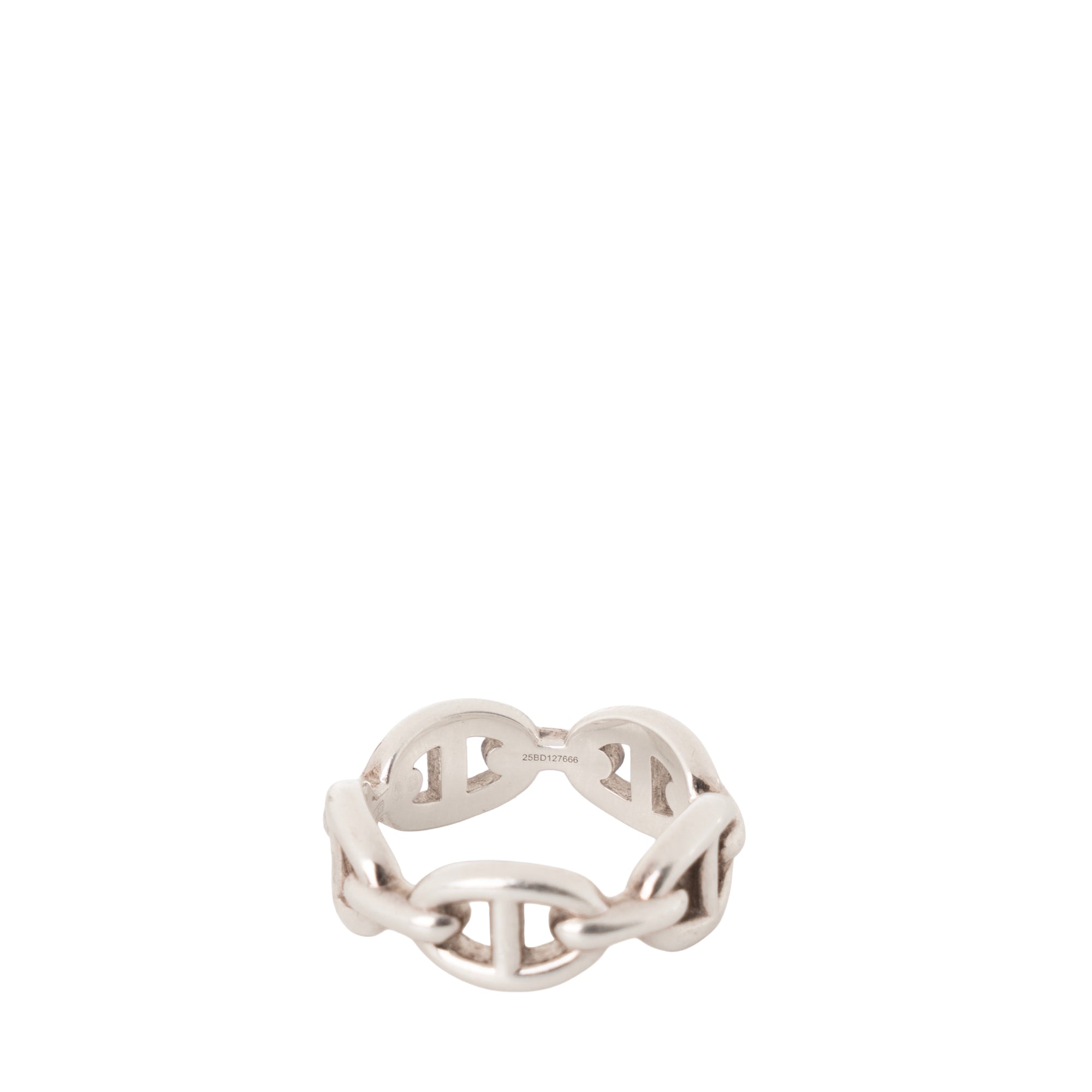 HERMÈS - Bague Chaine d'ancre Enchaînée petit modèle Hermès en argent (T54)