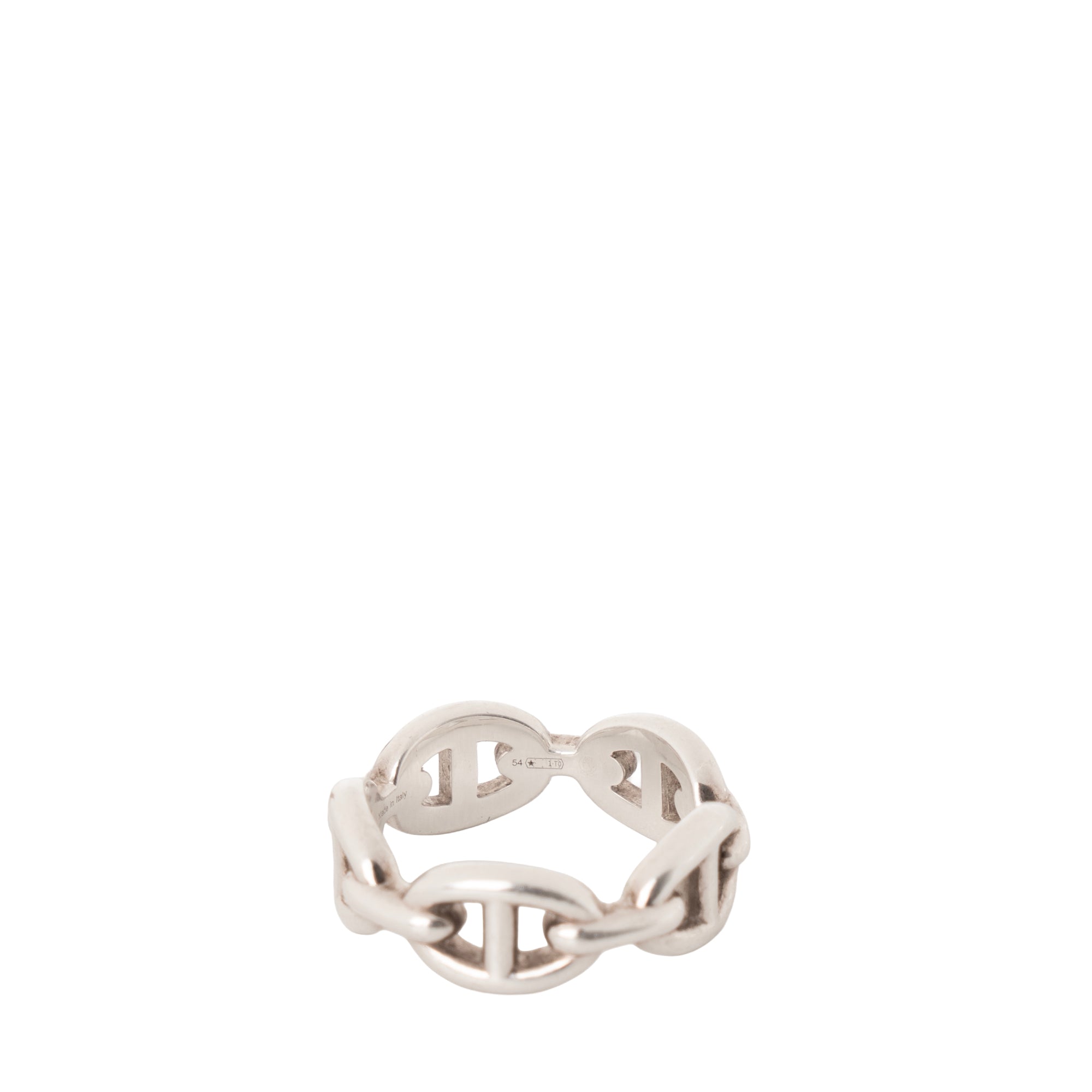 HERMÈS - Bague Chaine d'ancre Enchaînée petit modèle Hermès en argent (T54)