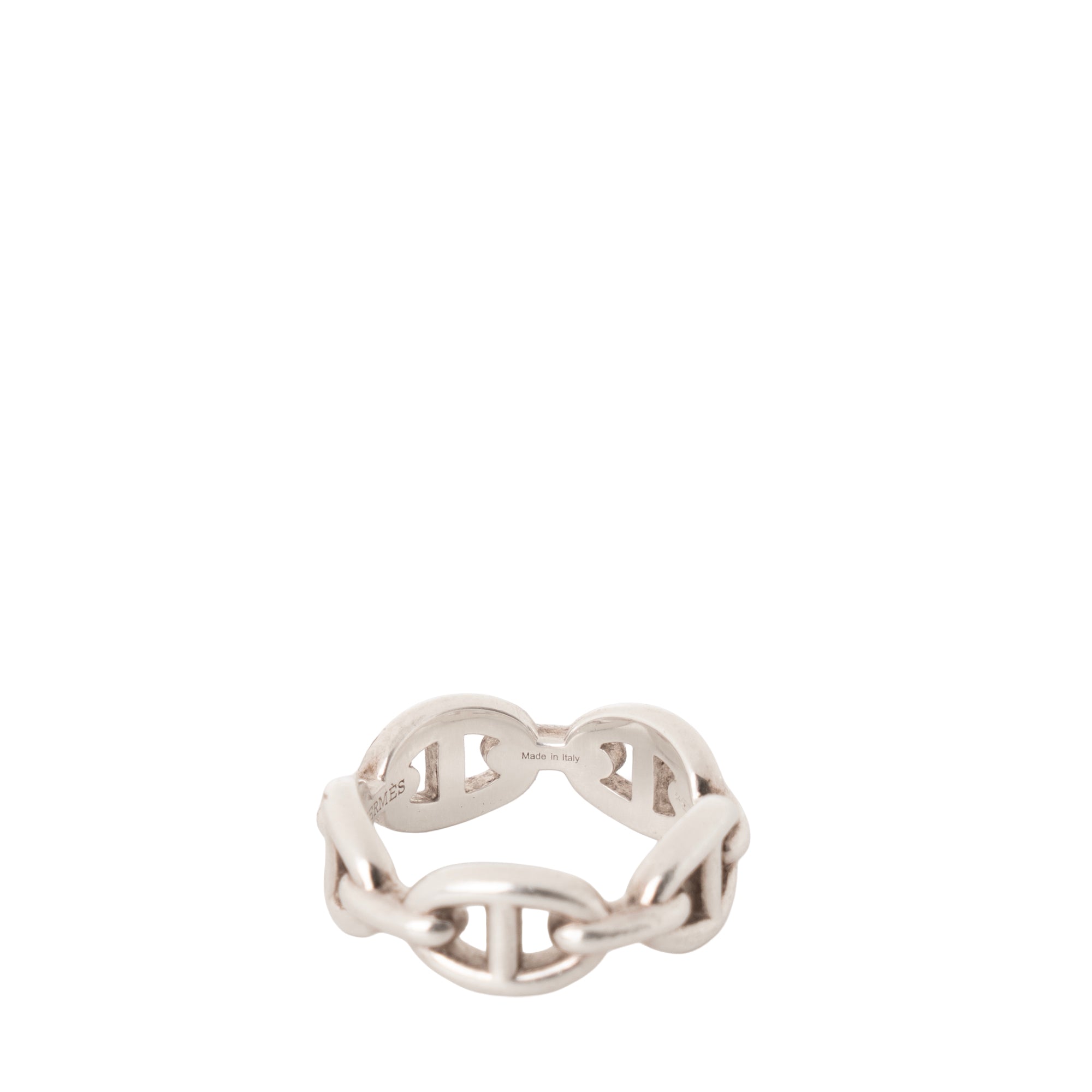 HERMÈS - Bague Chaine d'ancre Enchaînée petit modèle Hermès en argent (T54)