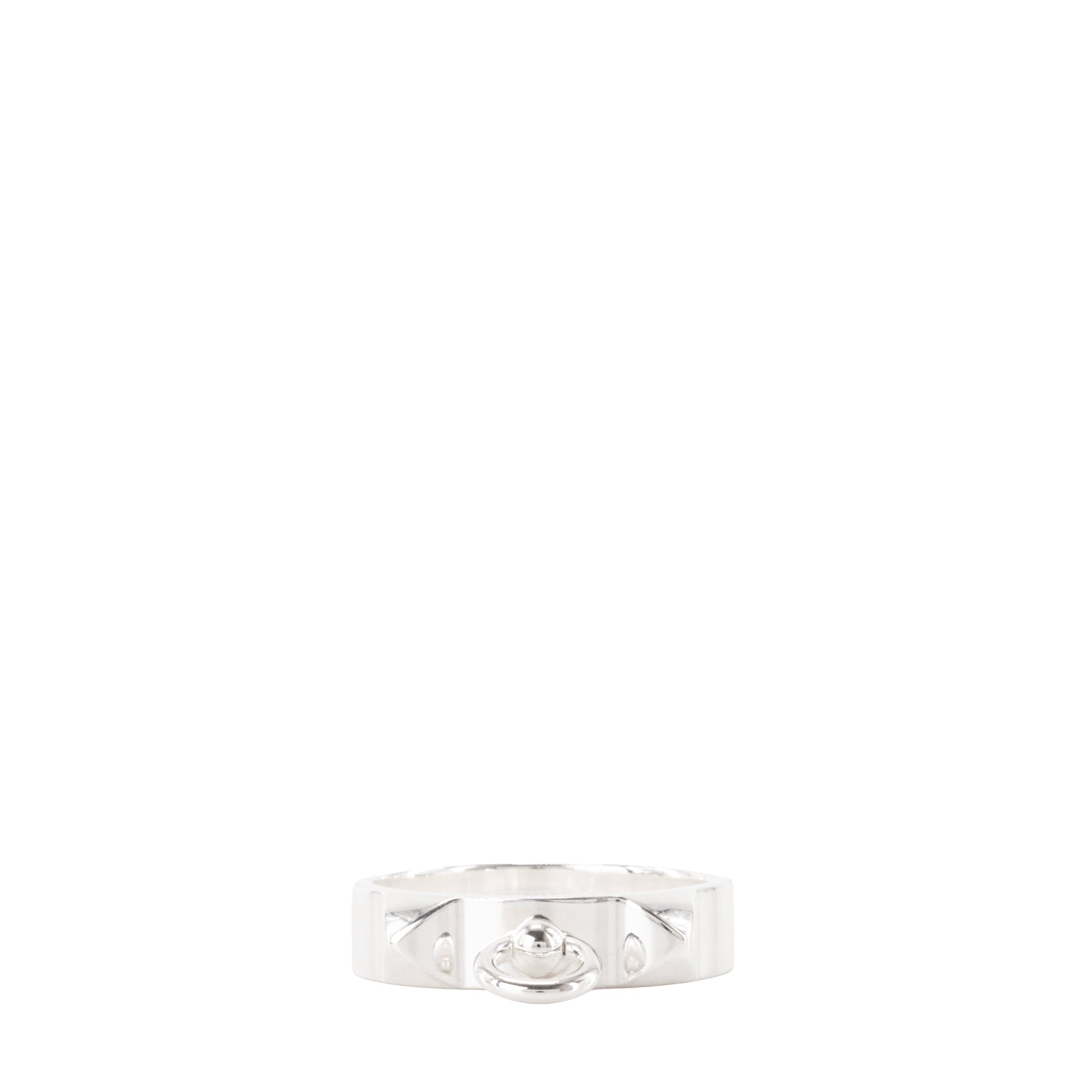 HERMÈS - Bague Collier de Chien petit modèle Hermès en argent (T58)