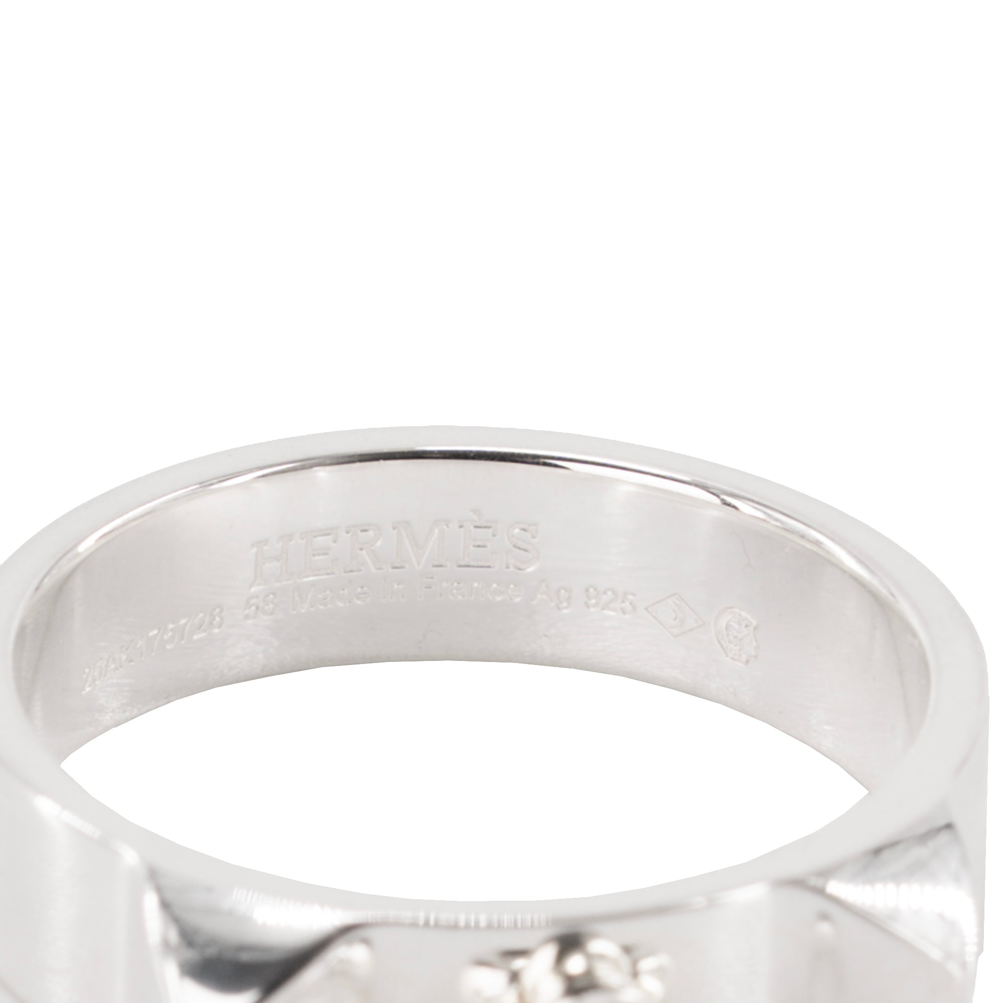 HERMÈS - Bague Collier de Chien petit modèle Hermès en argent (T58)