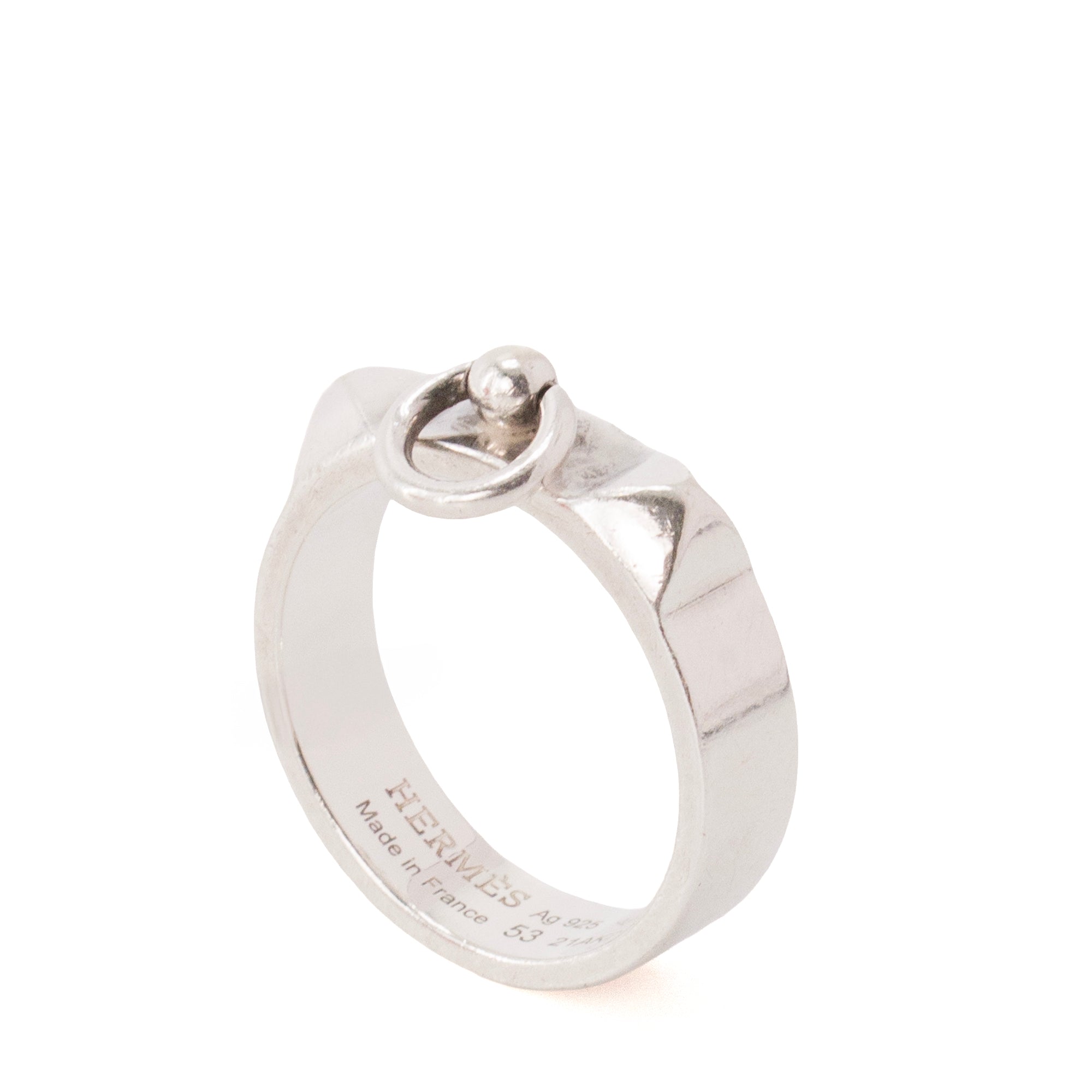 HERMÈS - Bague Collier de chien PM Hermès en argent (T53)