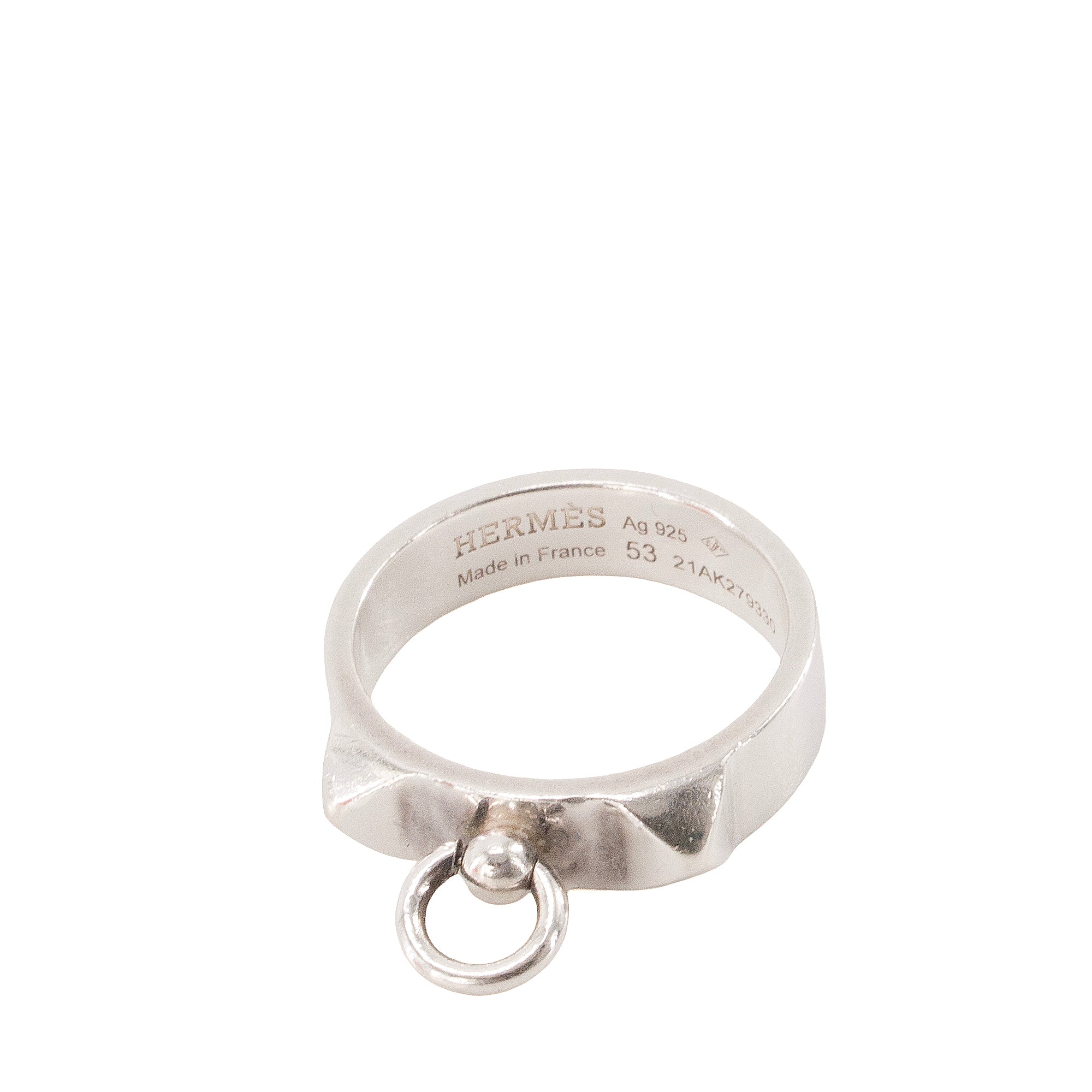 HERMÈS - Bague Collier de chien PM Hermès en argent (T53)