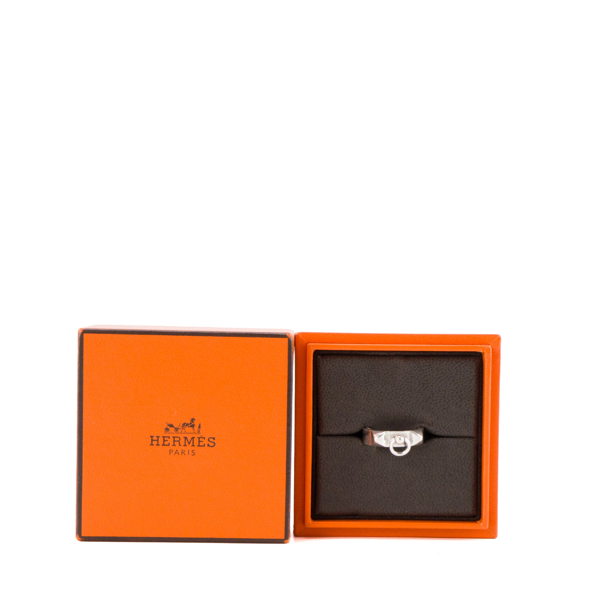 HERMÈS - Bague Collier de chien PM Hermès en argent (T53)