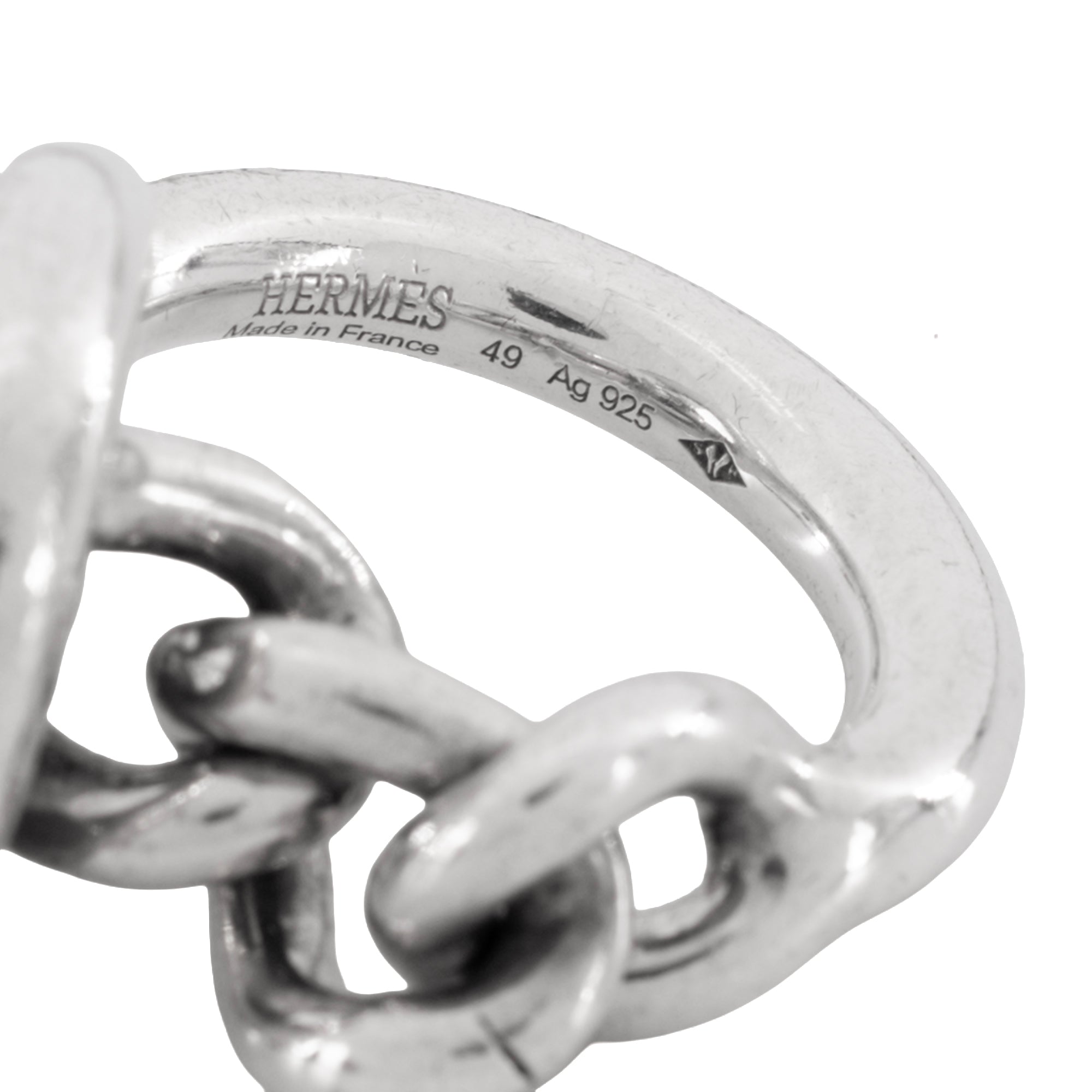 HERMÈS - Bague Croisette GM Hermès en argent (T49)