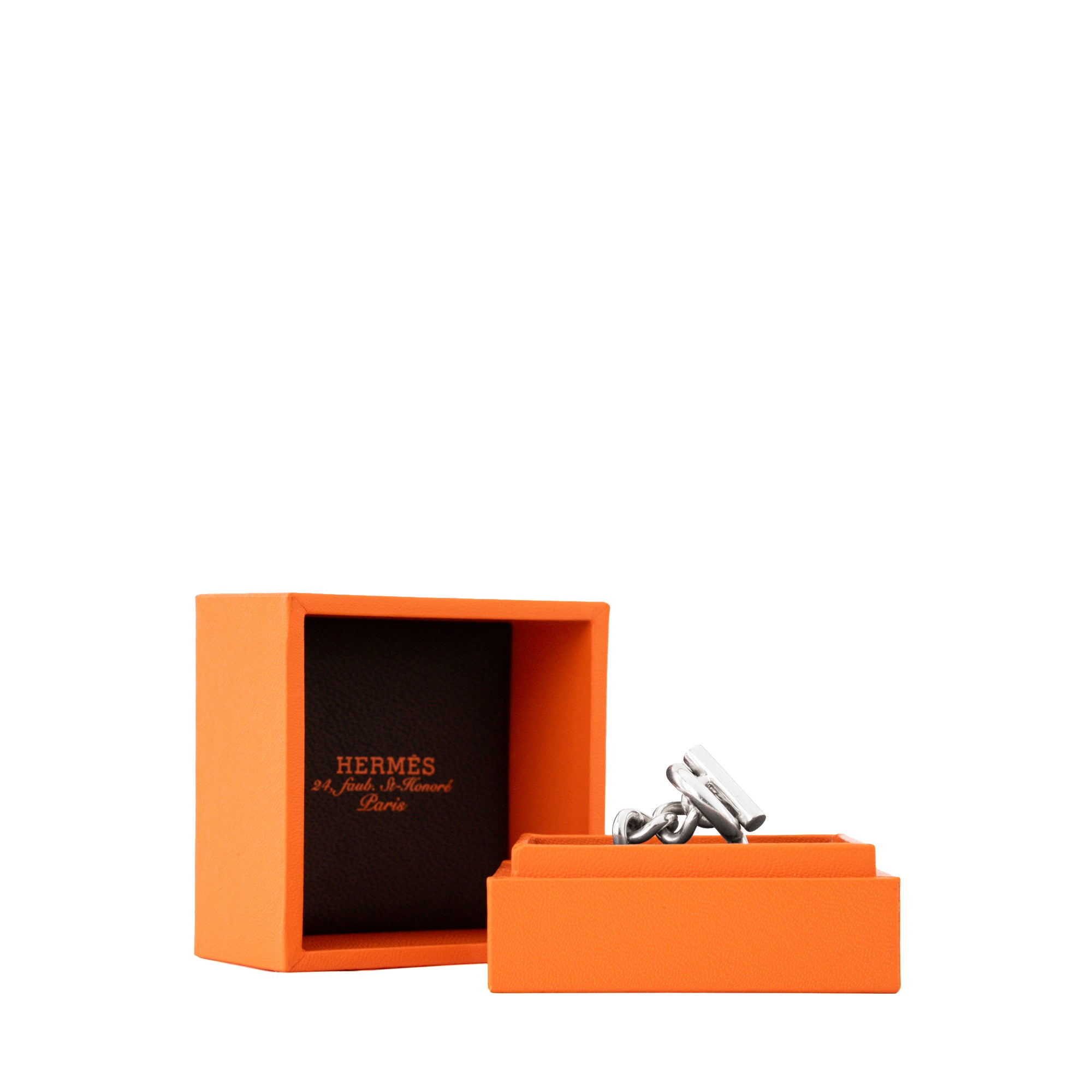 HERMÈS - Bague Croisette petit modèle Hermès en argent (T57)