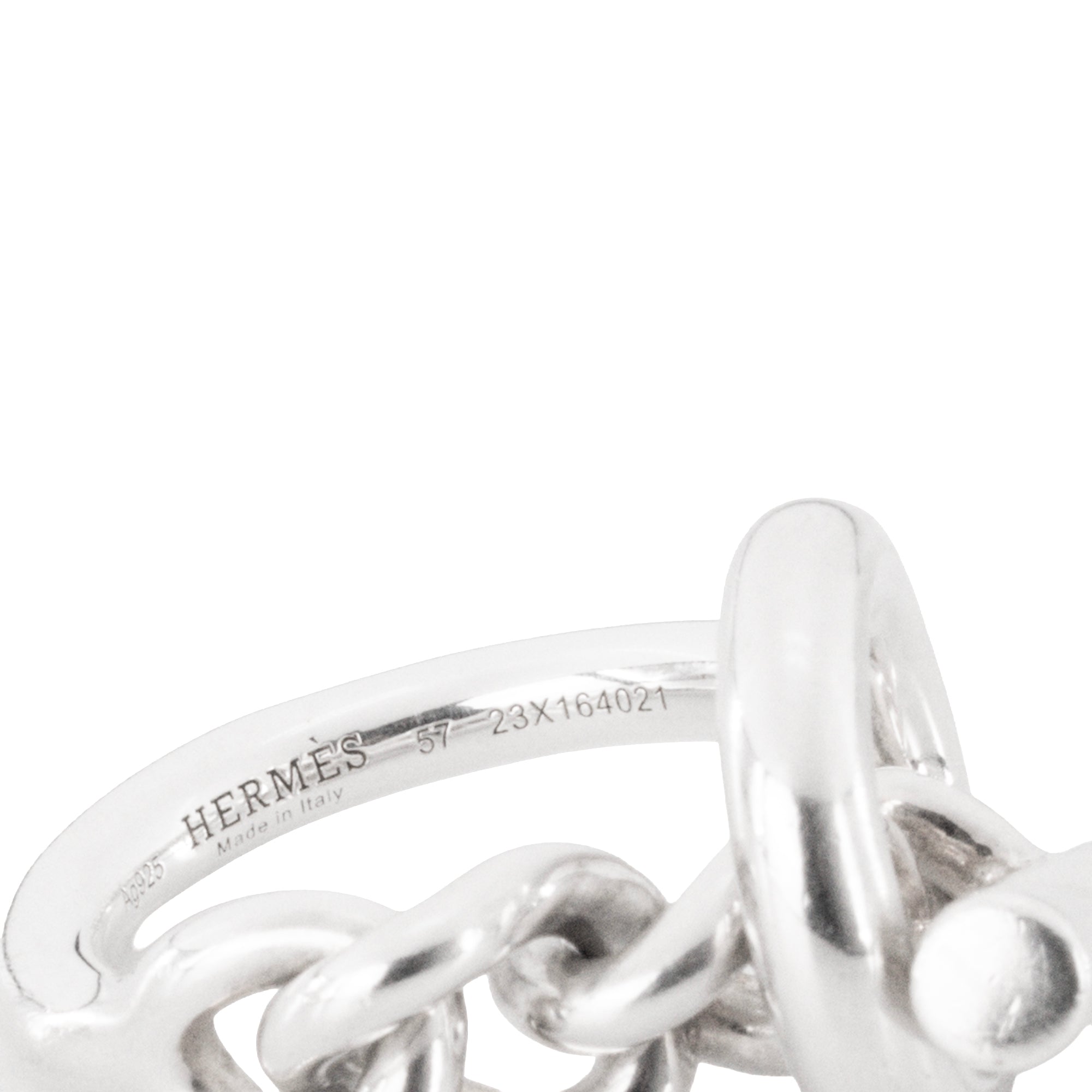 HERMÈS - Bague Croisette petit modèle Hermès en argent (T57)