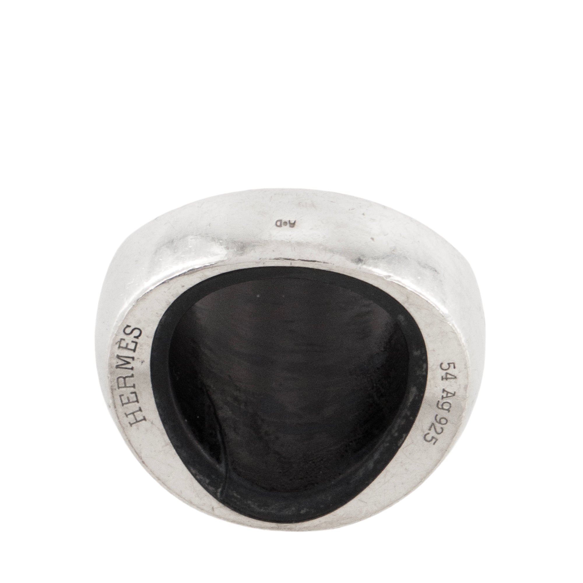 HERMÈS - Hermès Quark ring in silver (Size 54)