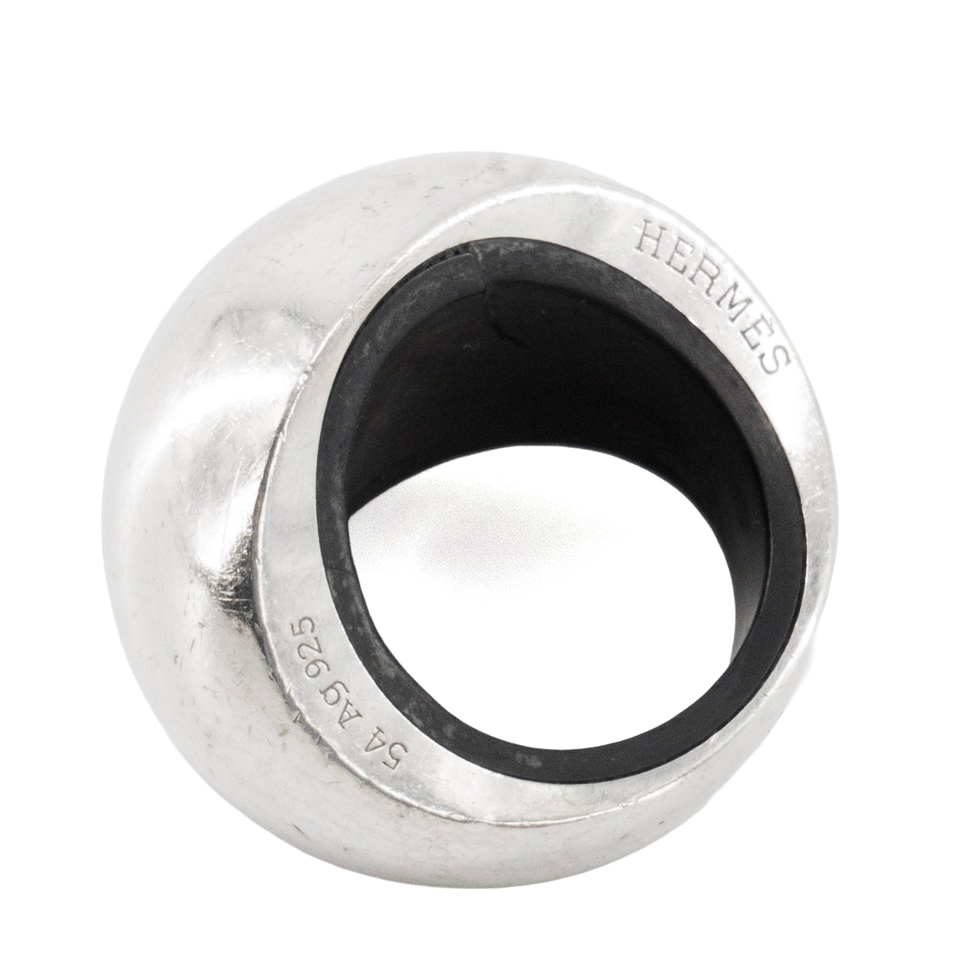HERMÈS - Hermès Quark ring in silver (Size 54)