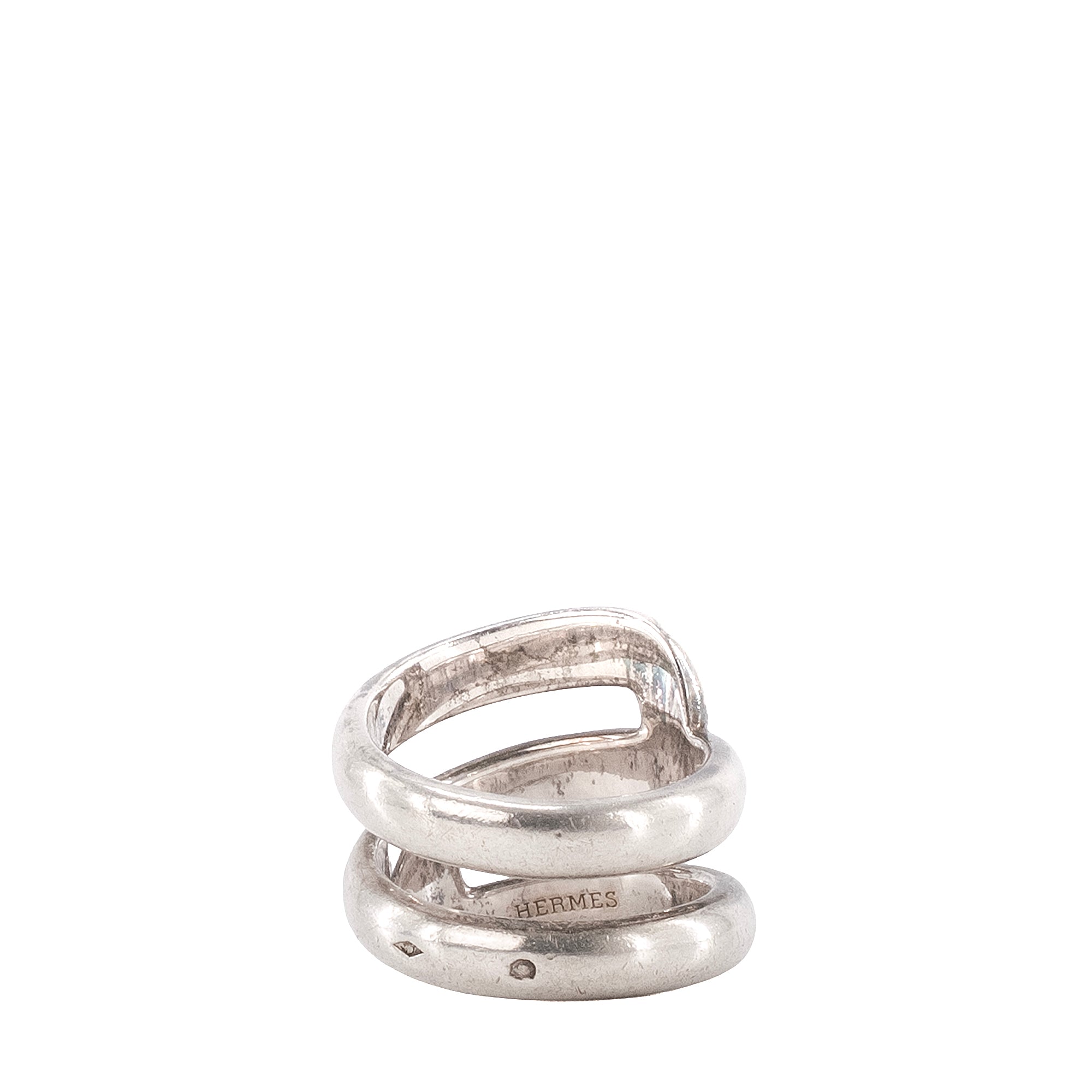HERMÈS - Bague Torsade Hermès en argent vintage (T53)