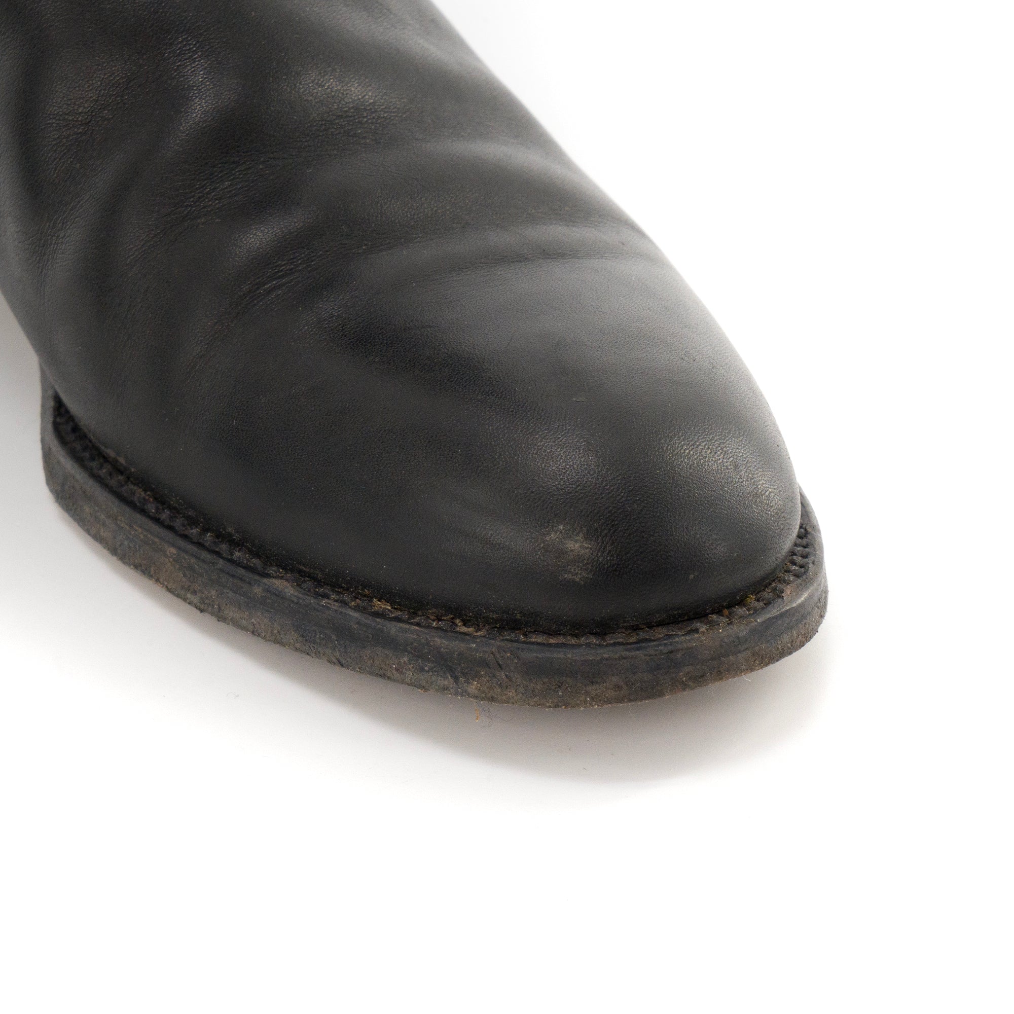 HERMÈS - Bottes Jumping Hermès en cuir lisse noir (T37)