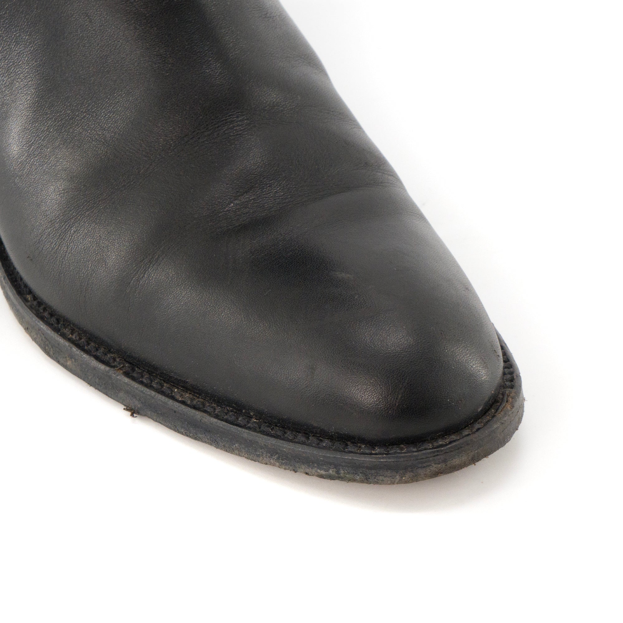 HERMÈS - Bottes Jumping Hermès en cuir lisse noir (T37)