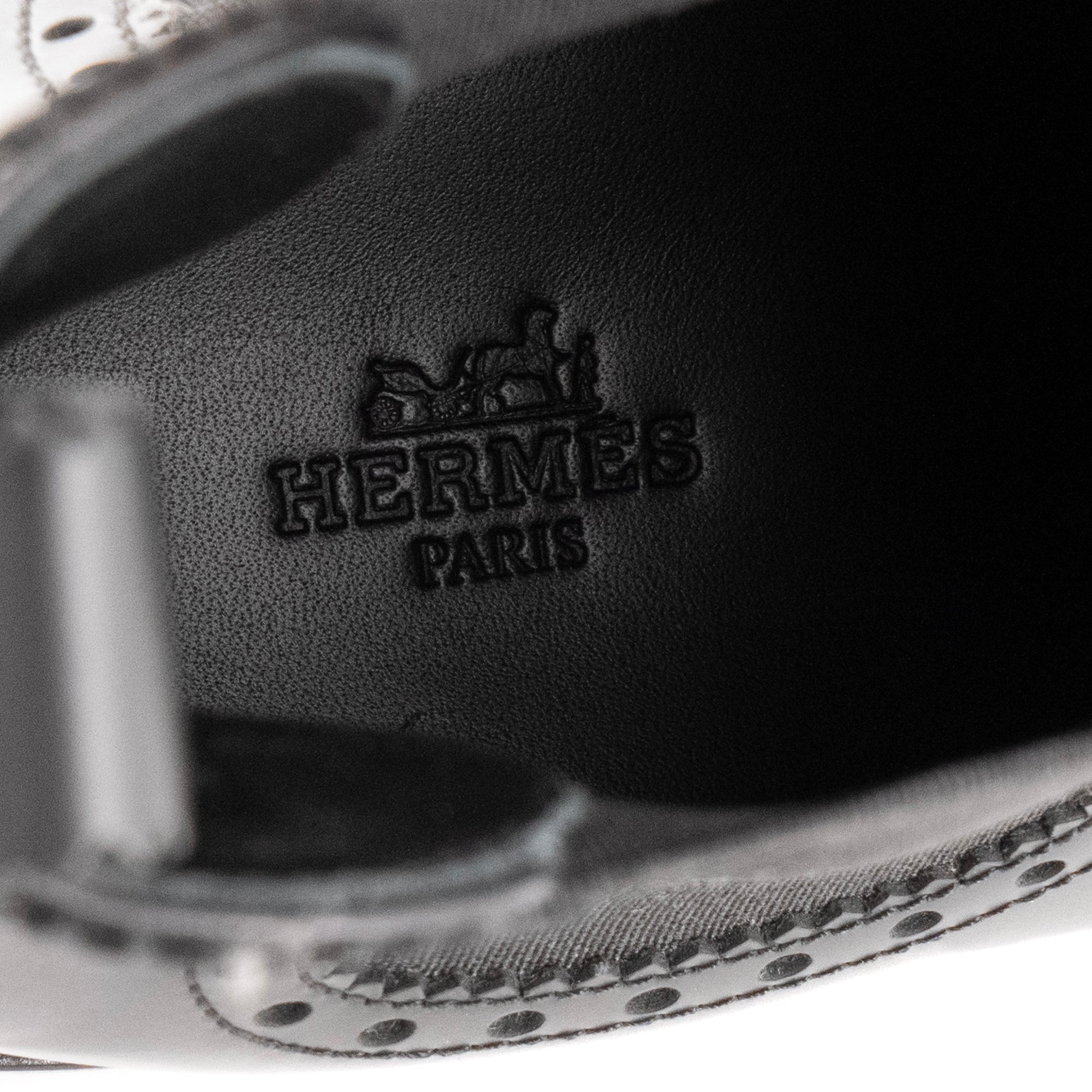 HERMÈS - Bottines Hill Hermès en cuir lisse noir (T39)