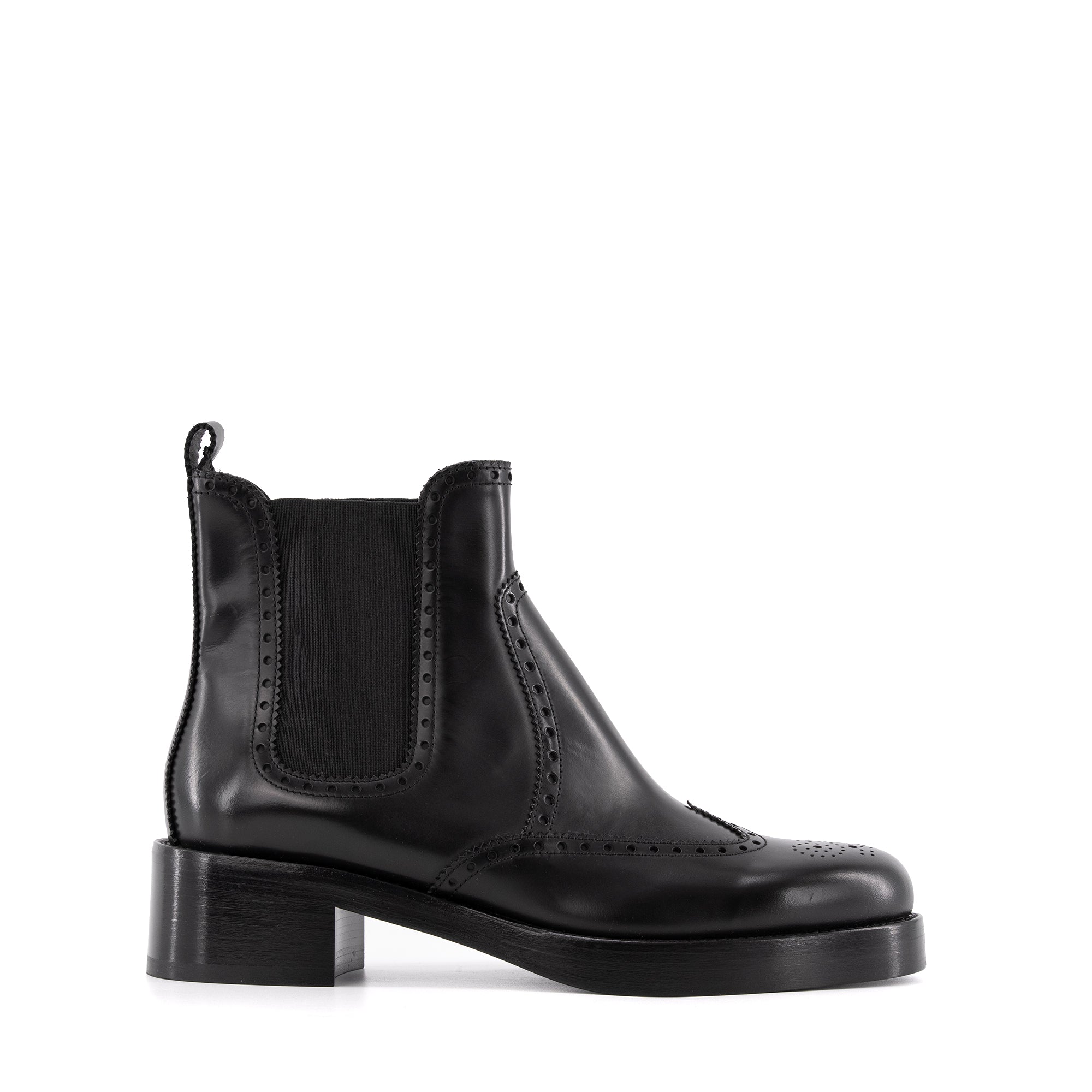 HERMÈS - Bottines Hill Hermès en cuir lisse noir (T39)