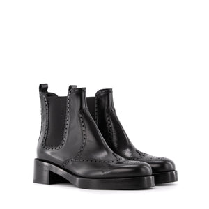 HERMÈS - Bottines Hill Hermès en cuir lisse noir (T39)