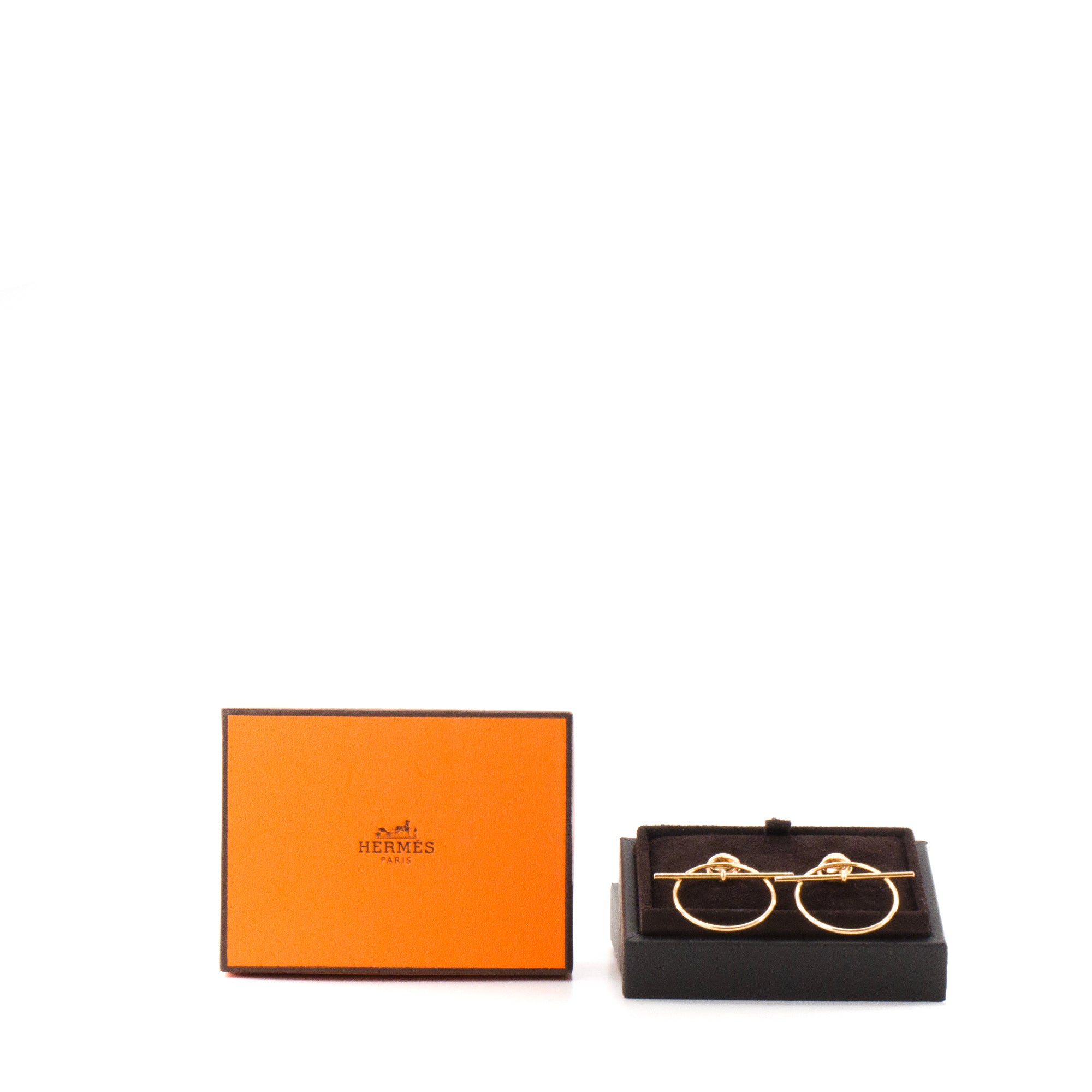 HERMÈS - Boucles d’oreilles Loop PM Hermès en or rose