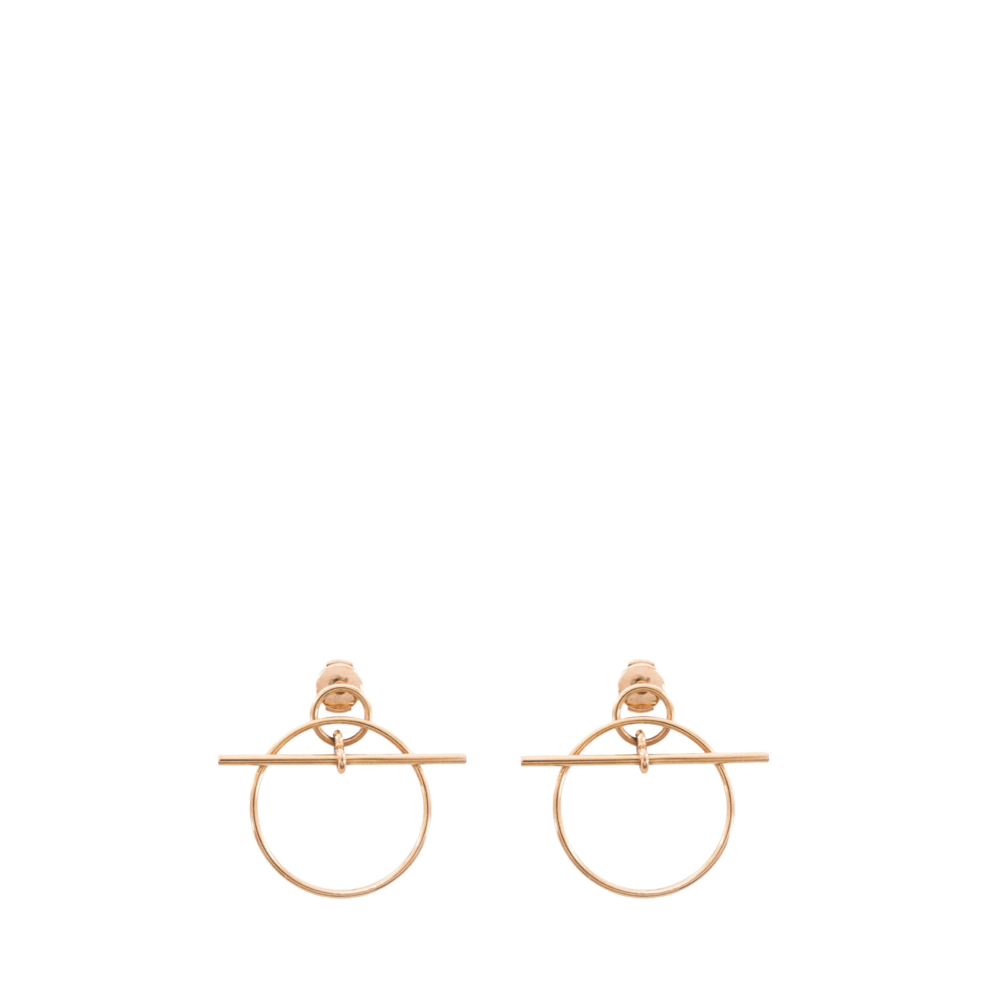 HERMÈS - Boucles d’oreilles Loop PM Hermès en or rose