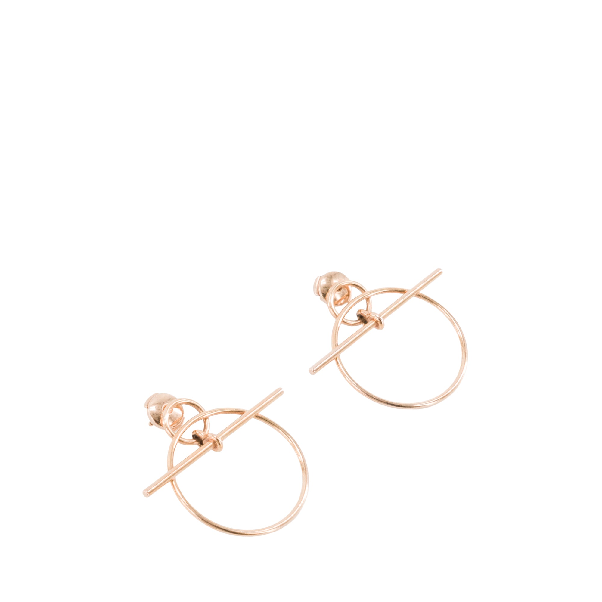 HERMÈS - Boucles d’oreilles Loop PM Hermès en or rose