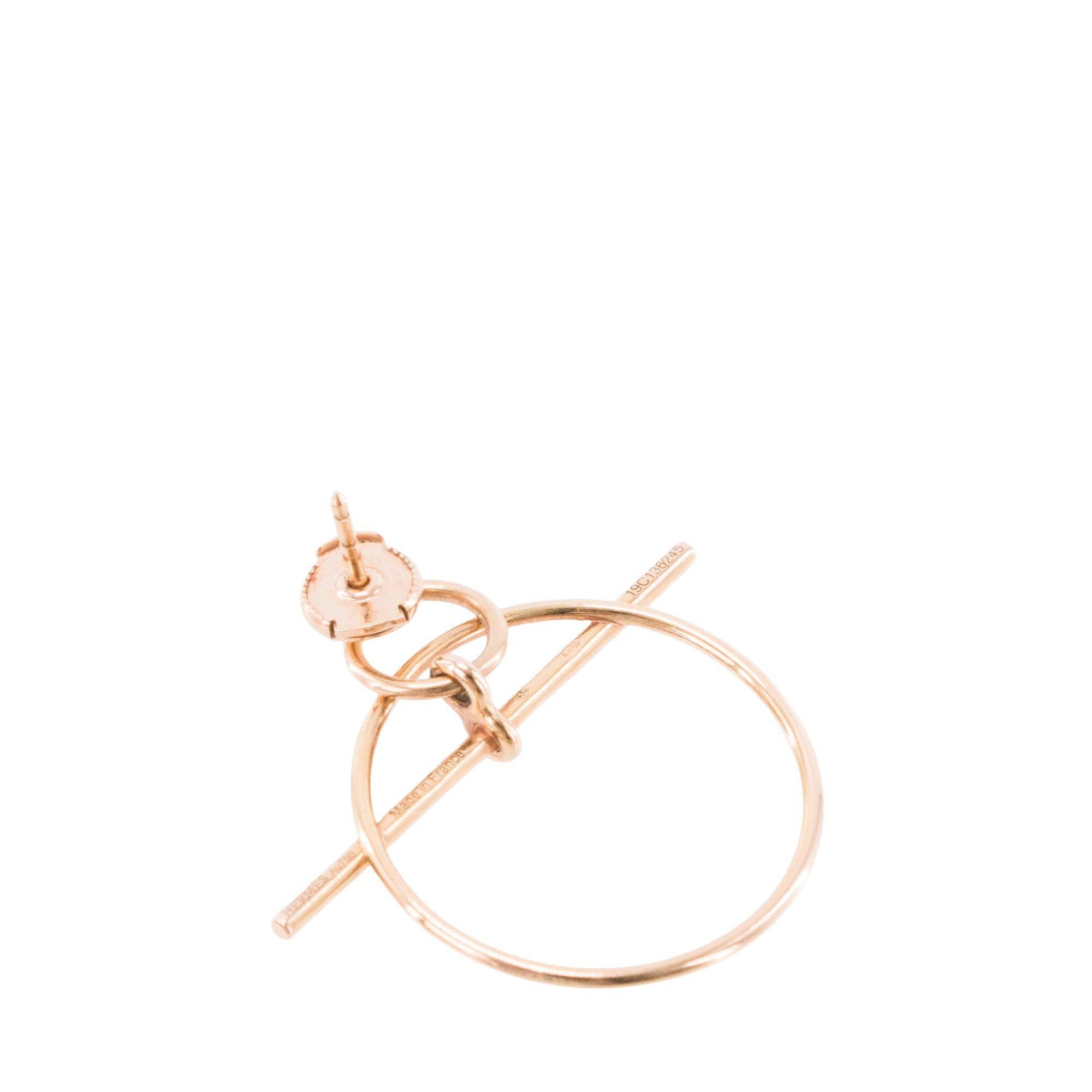 HERMÈS - Boucles d’oreilles Loop PM Hermès en or rose