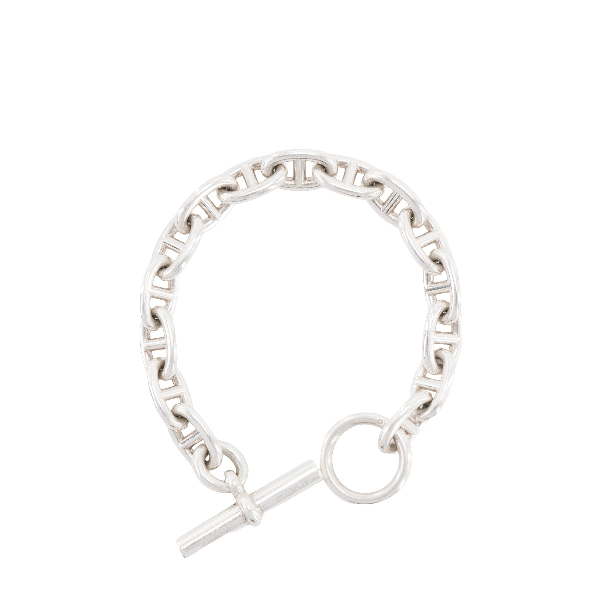 HERMÈS - Bracelet Chaîne d'ancre moyen modèle Hermès en argent (T15)
