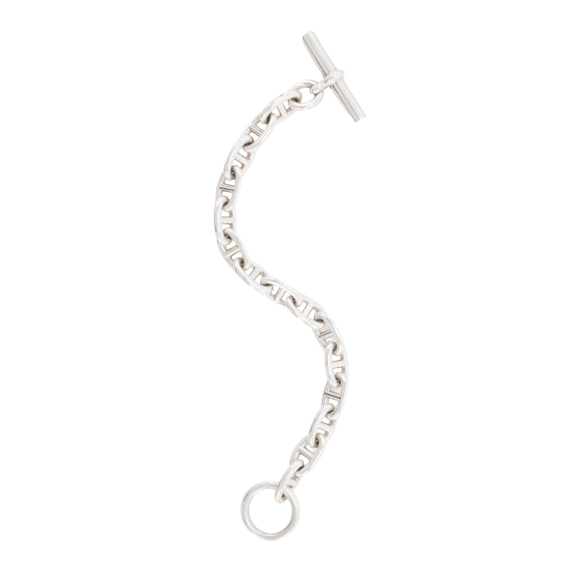 HERMÈS - Bracelet Chaîne d'ancre moyen modèle Hermès en argent (T15)