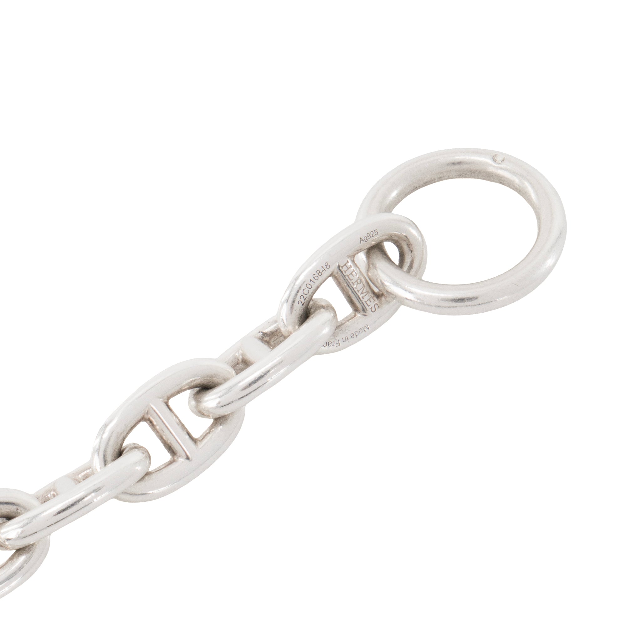 HERMÈS - Bracelet Chaîne d'ancre moyen modèle Hermès en argent (T15)