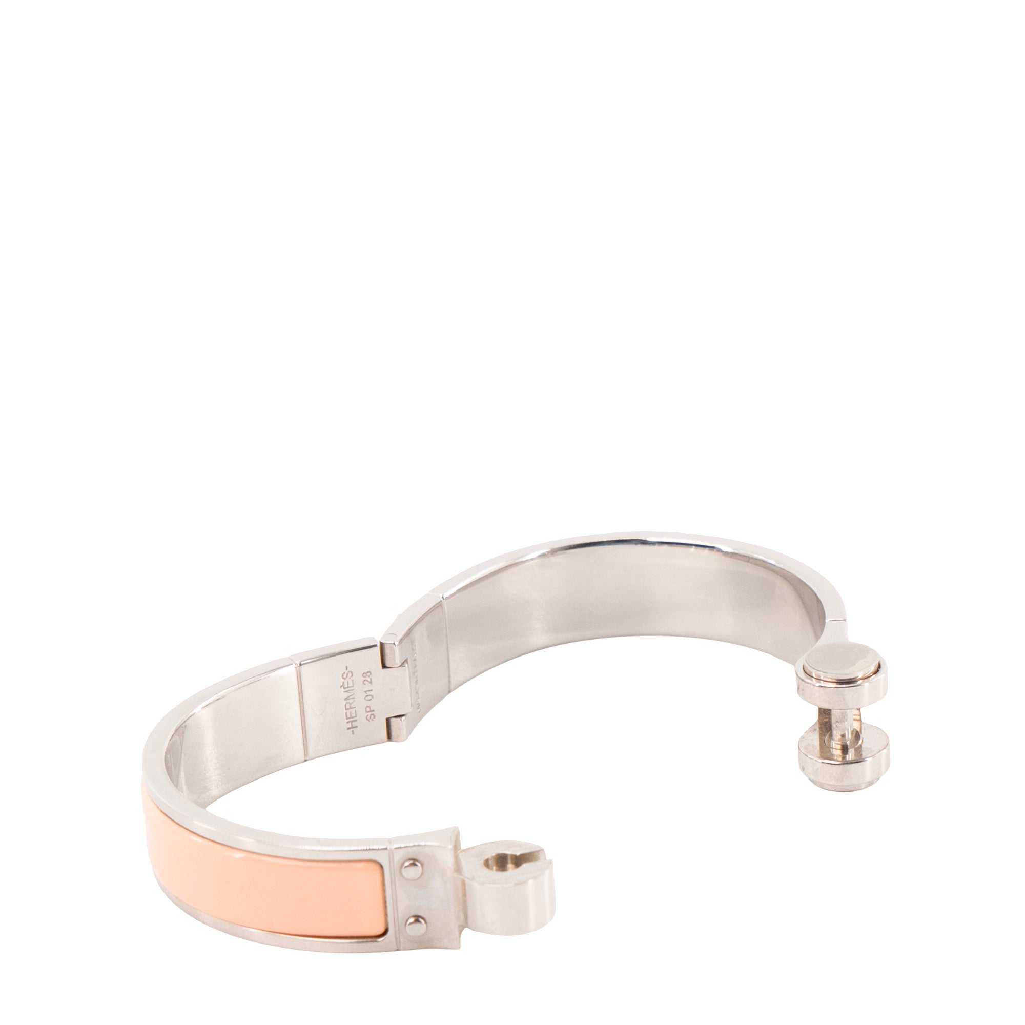 HERMÈS - Bracelet Charnière Chanel en émail saumon (T1)