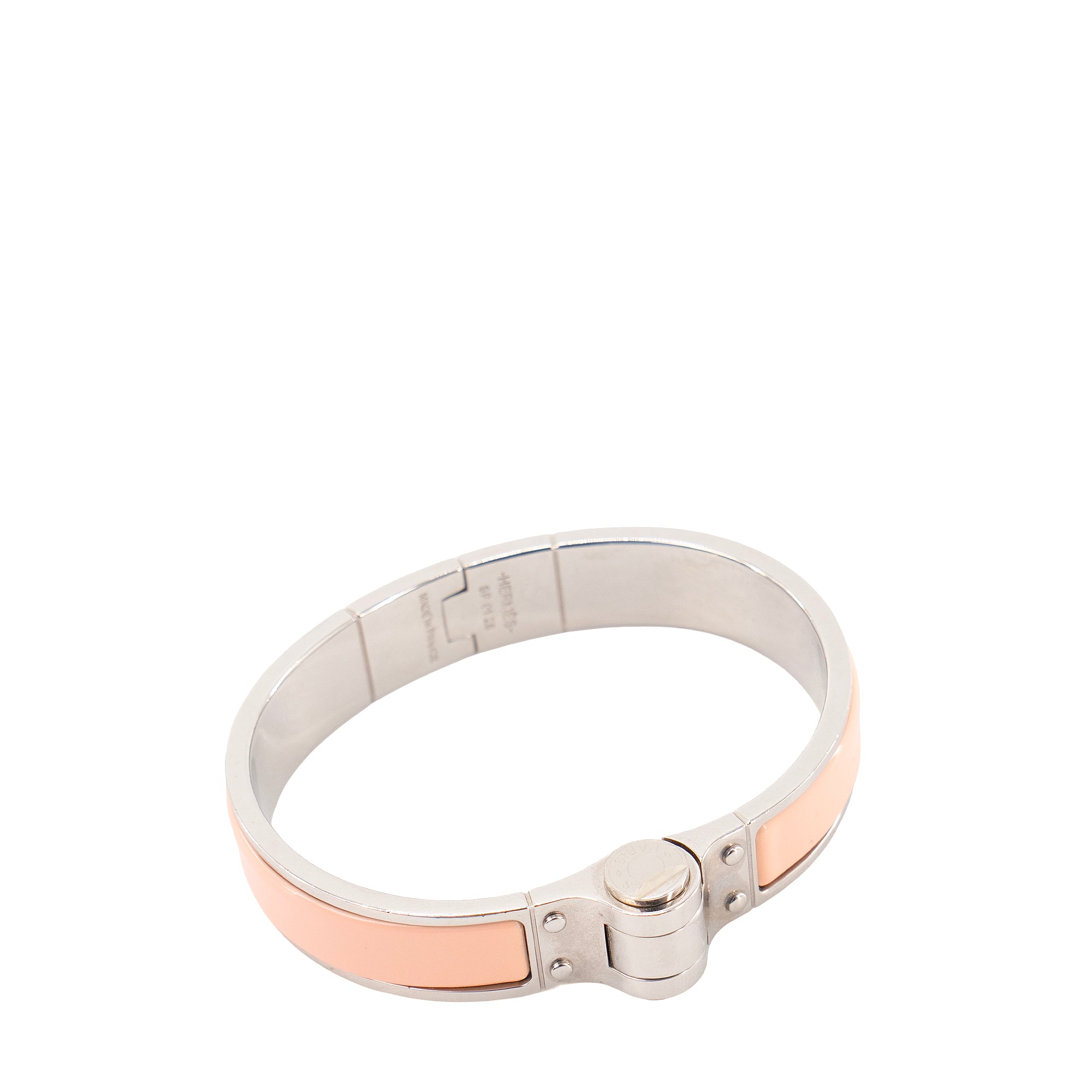 HERMÈS - Bracelet Charnière Chanel en émail saumon (T1)