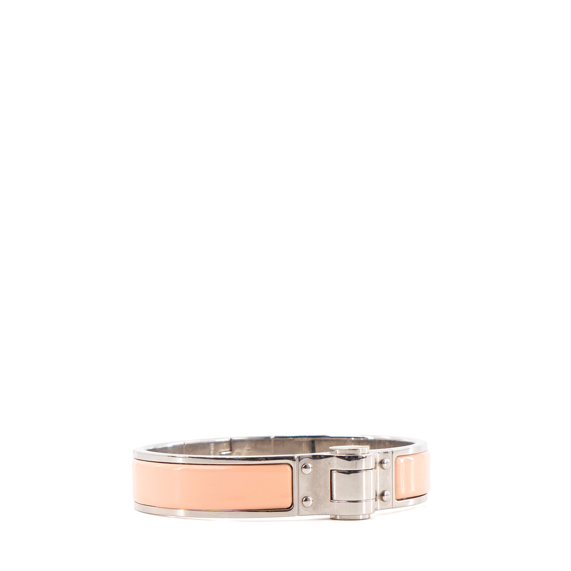 HERMÈS - Bracelet Charnière Chanel en émail saumon (T1)