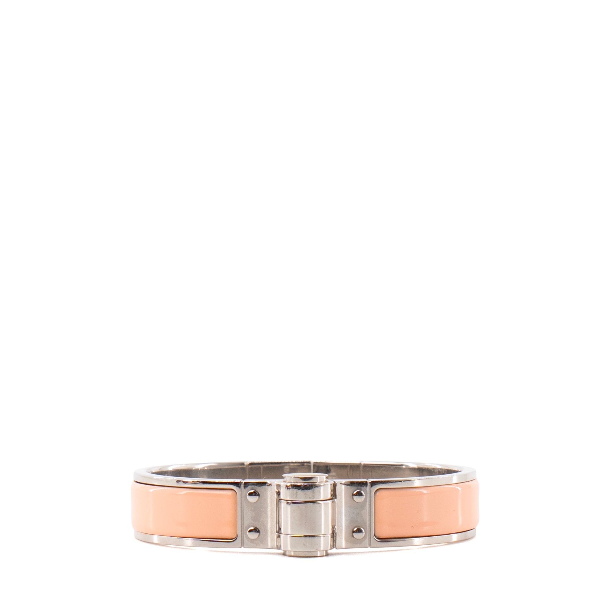 HERMÈS - Bracelet Charnière Chanel en émail saumon (T1)