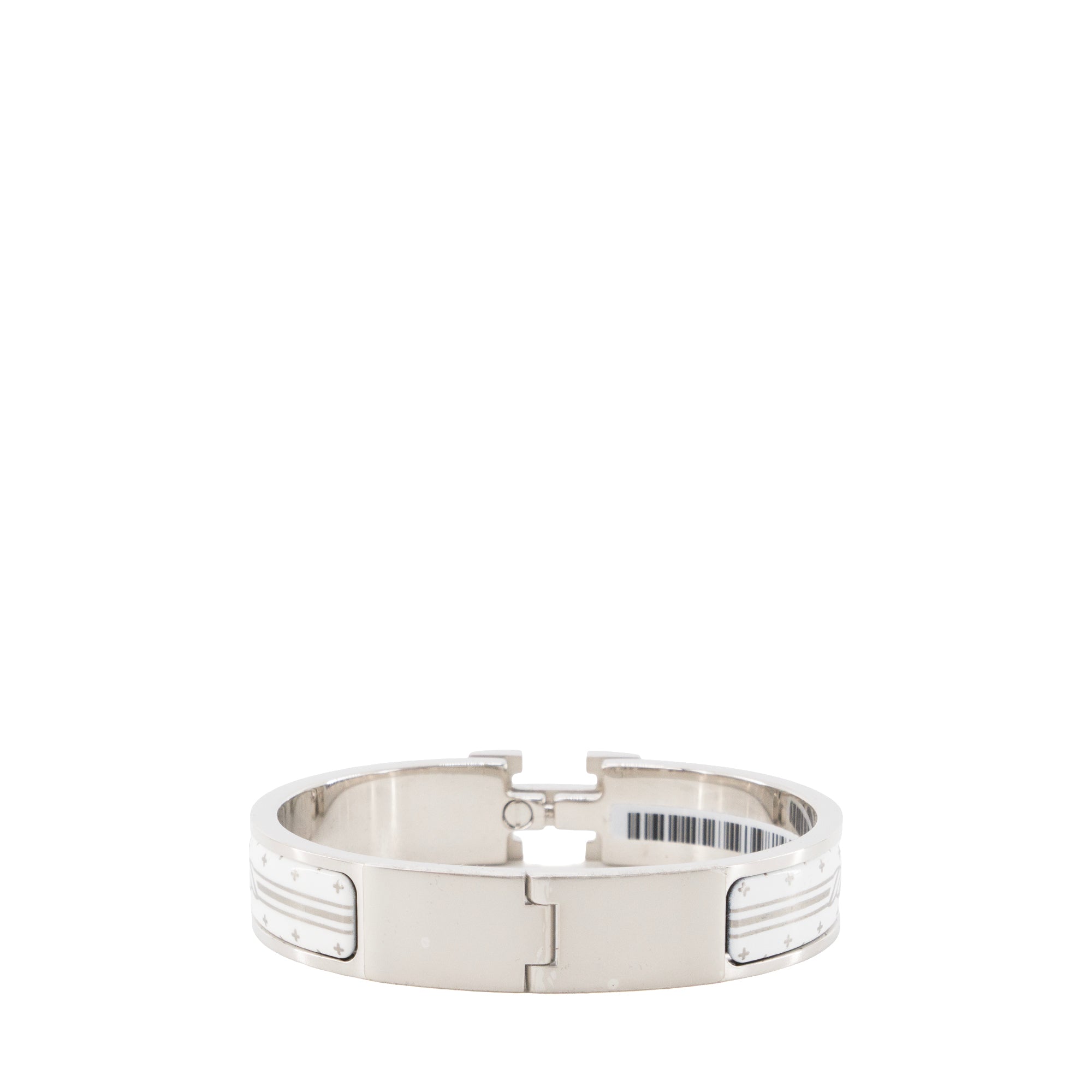 HERMÈS - Bracelet Clic H Cliquetis Hermès en émail blanc