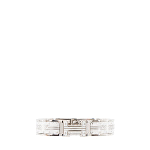 HERMÈS - Bracelet Clic H Cliquetis Hermès en émail blanc