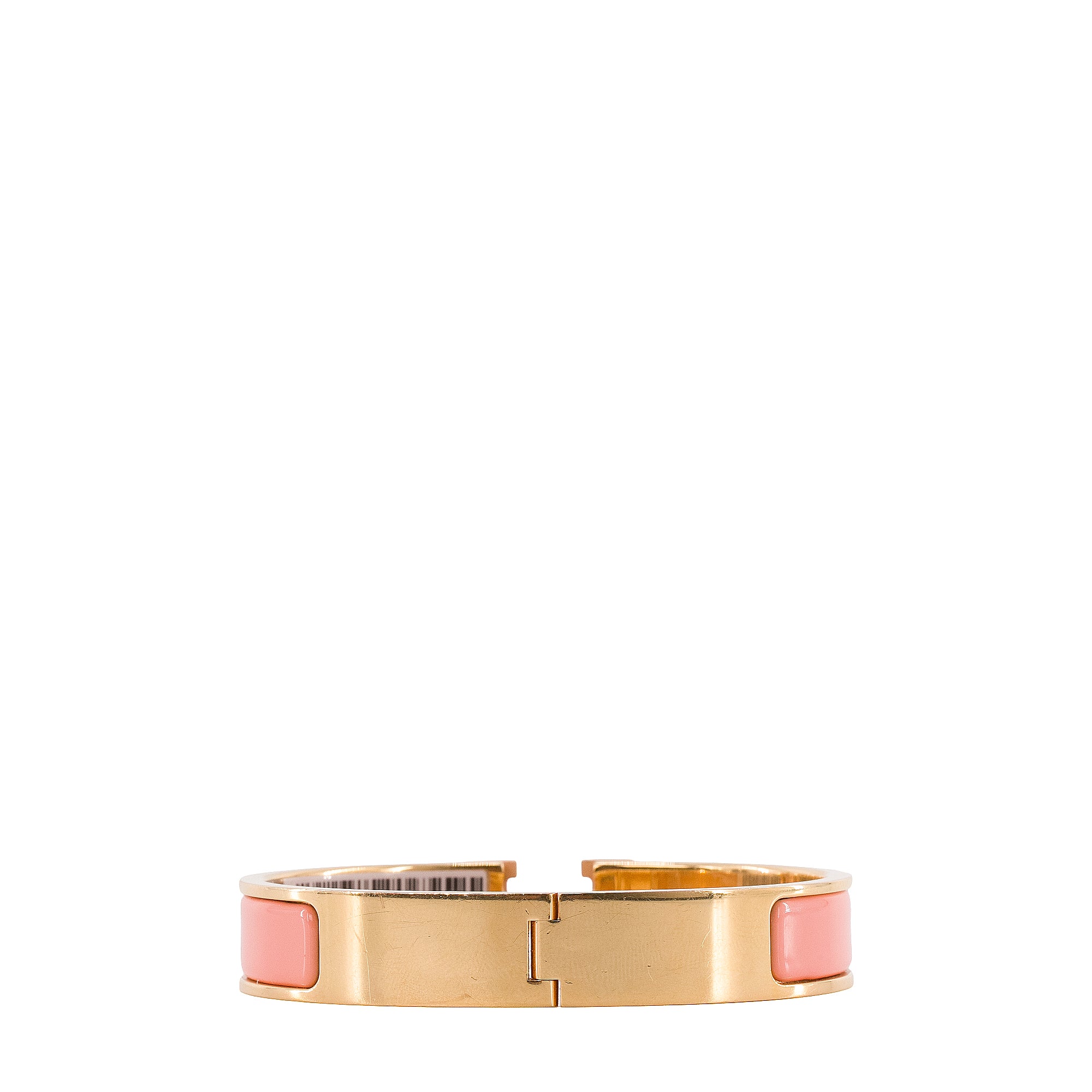 HERMÈS - Bracelet Clic H Hermès en émail rose saumon