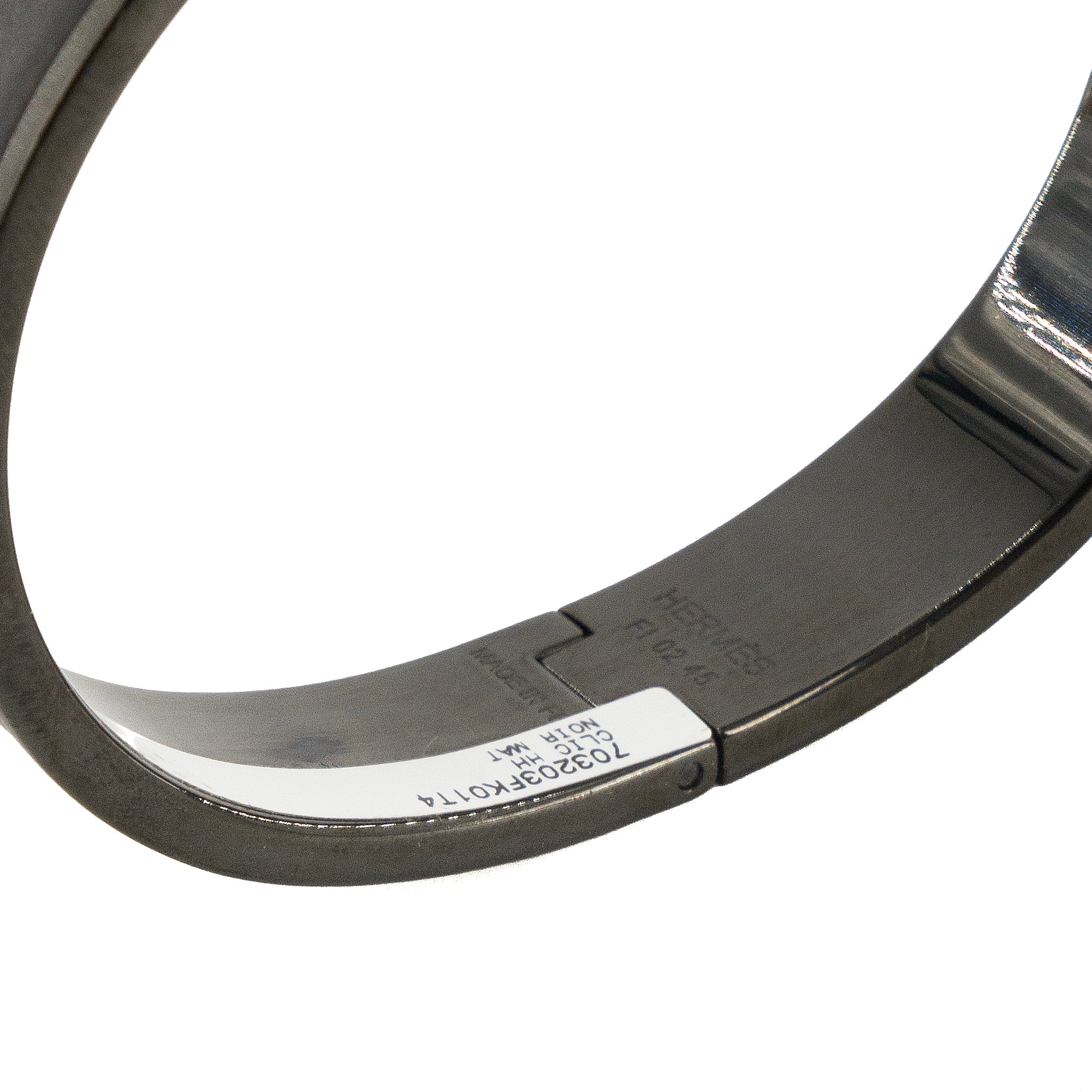 HERMÈS - Bracelet Clic HH Hermès en acier et émail noir édition so black (T4)