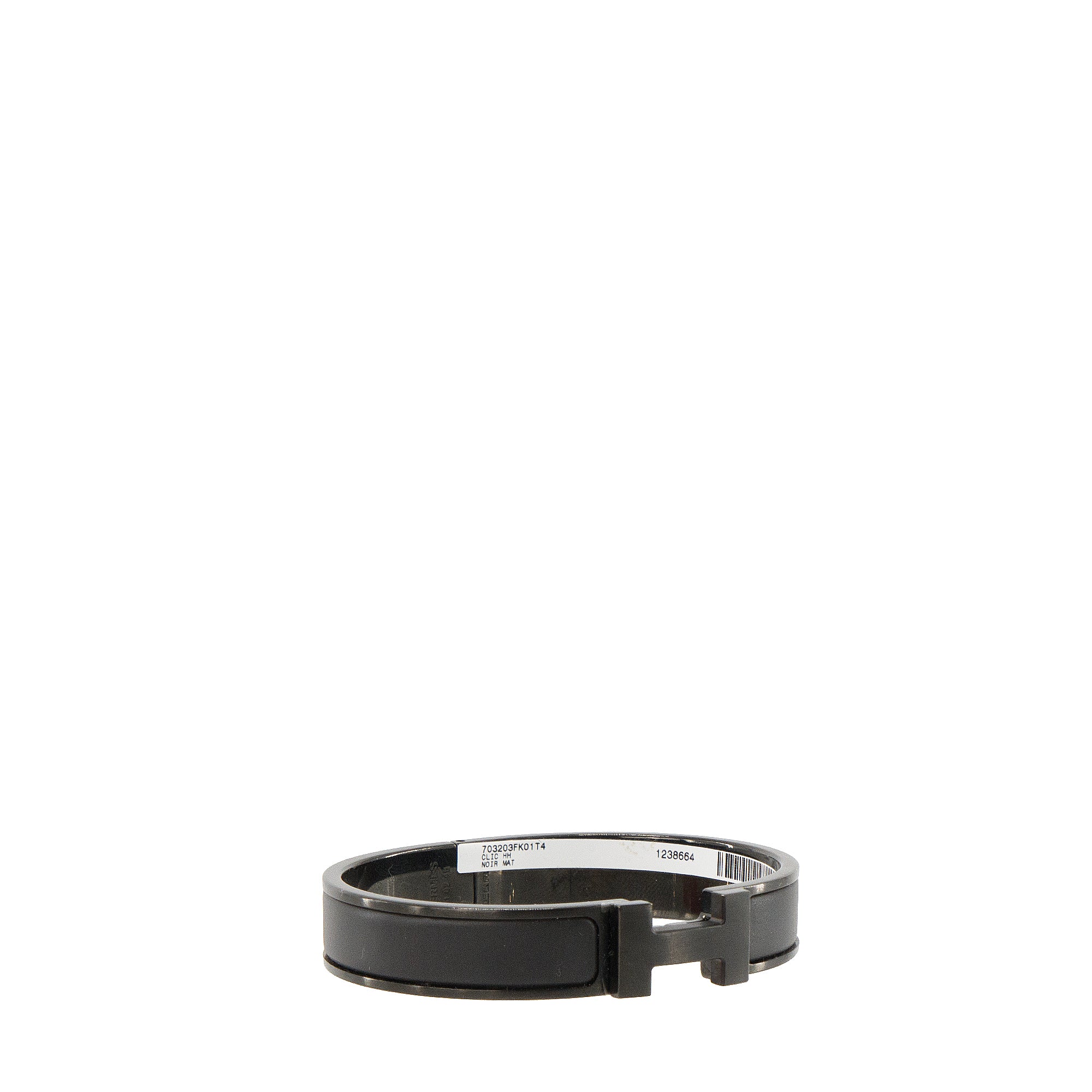 HERMÈS - Bracelet Clic HH Hermès en acier et émail noir édition so black (T4)
