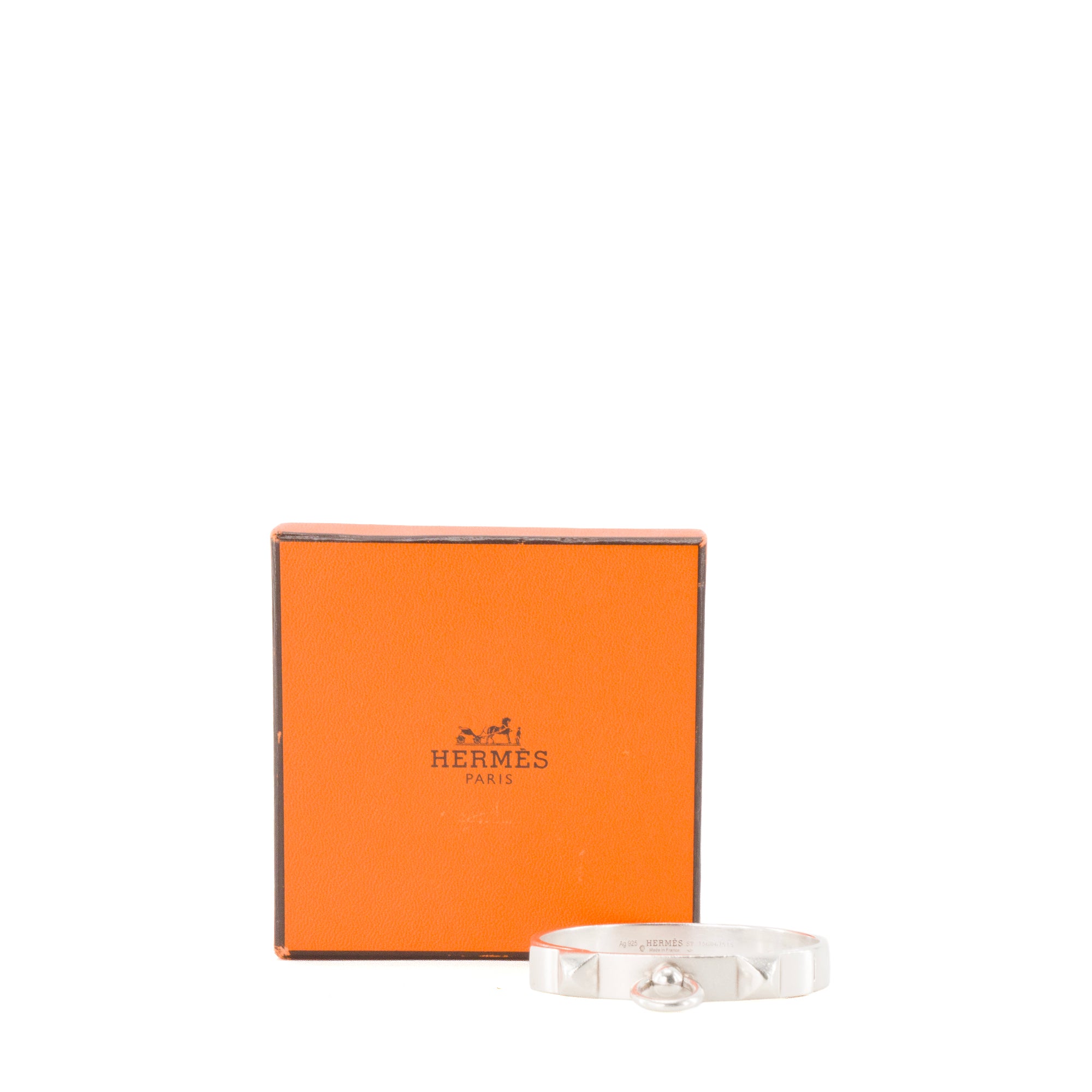 HERMÈS - Bracelet Collier de chien PM Hermès en argent (ST)