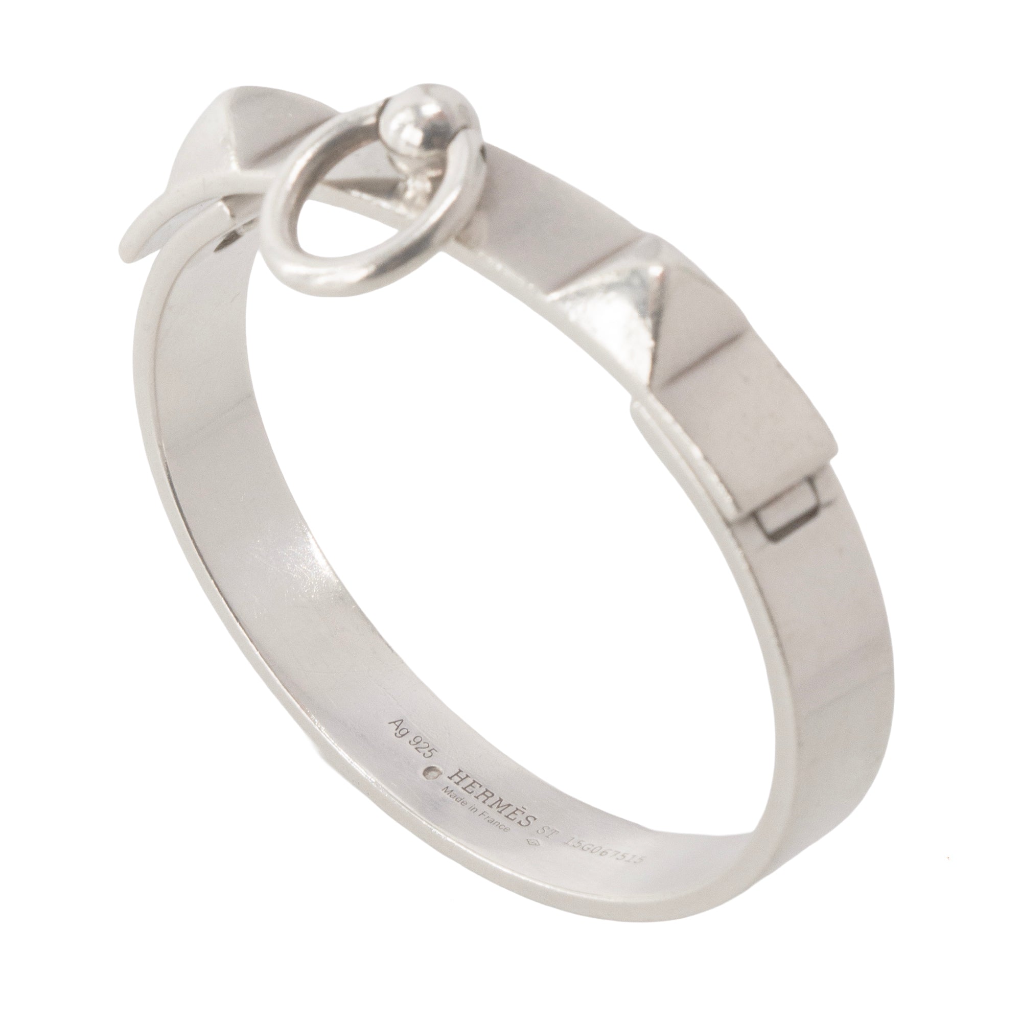 HERMÈS - Bracelet Collier de chien PM Hermès en argent (ST)