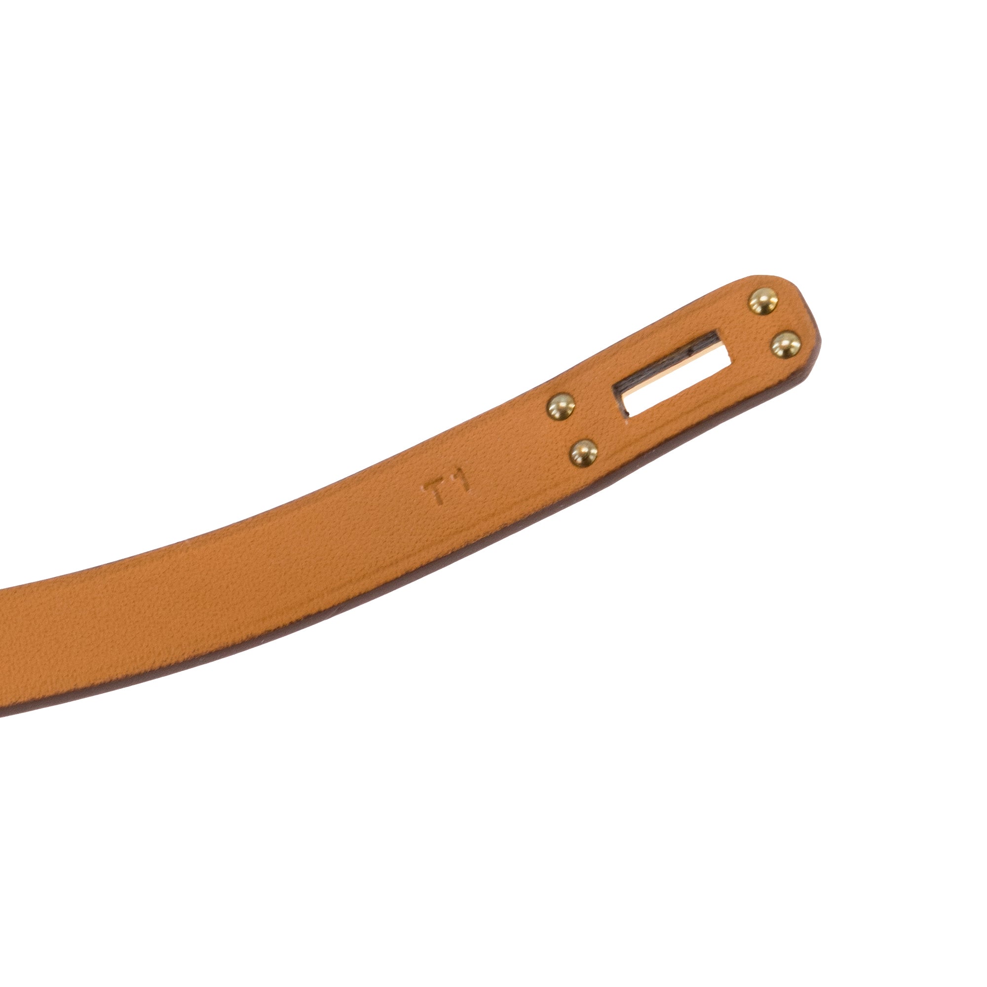 HERMÈS - Bracelet double tour Mini Kelly Hermès en cuir swift rose (T1)