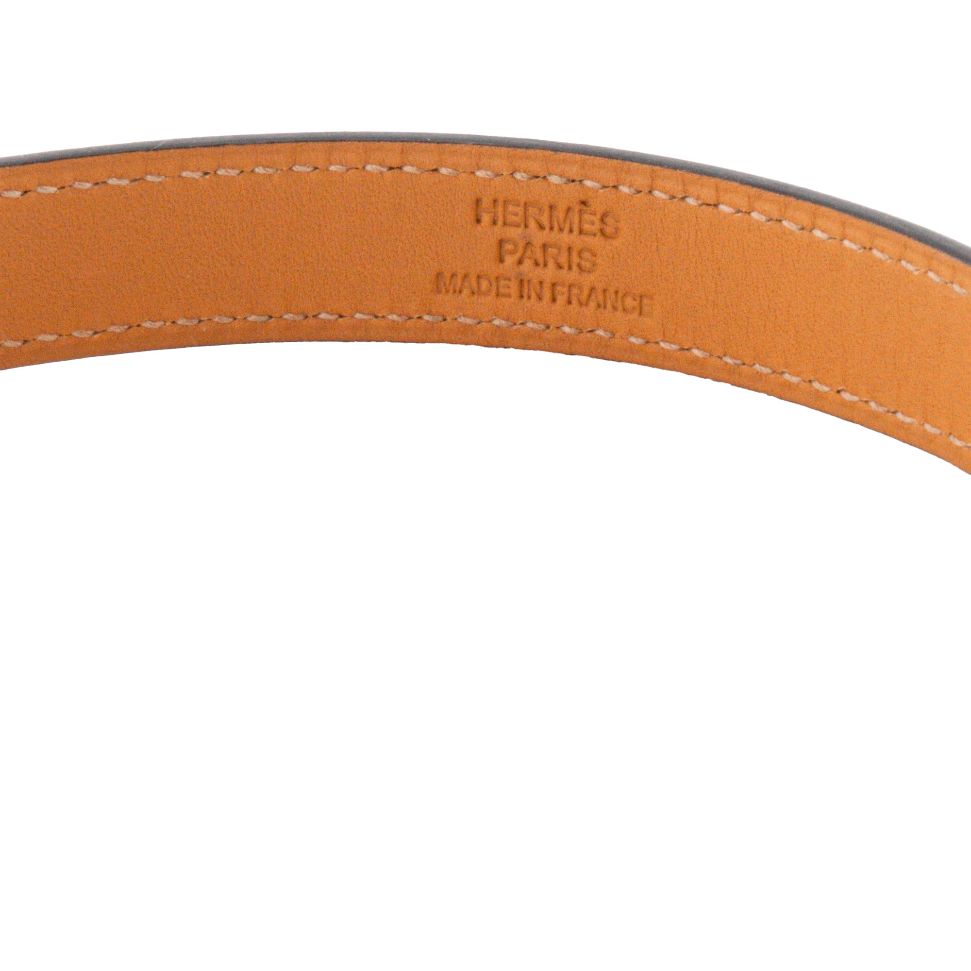 HERMÈS - Bracelet Drag double tour Hermès en cuir lisse noir (T2)