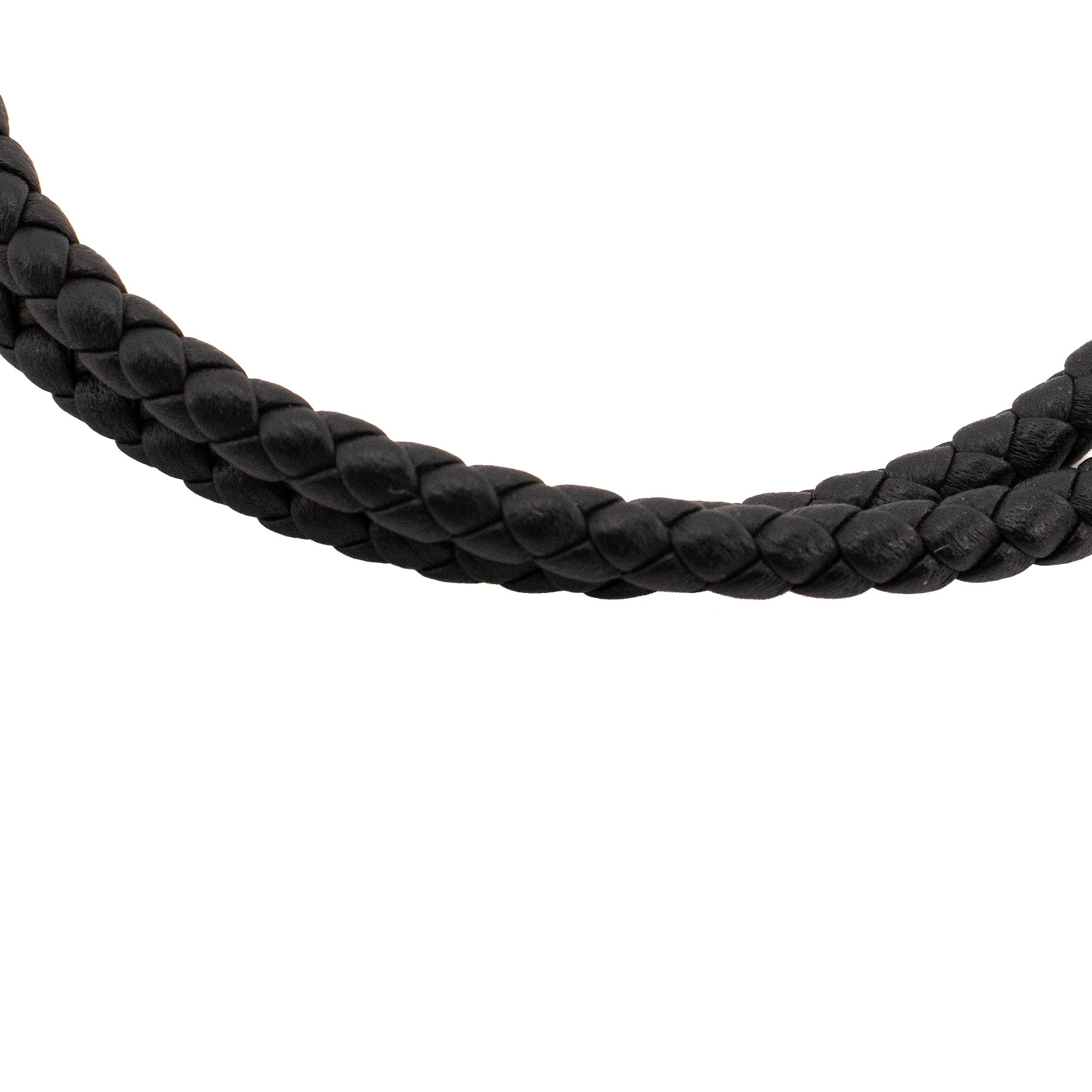 HERMÈS - Bracelet Glénan double tour Hermès en cuir noir (T1)