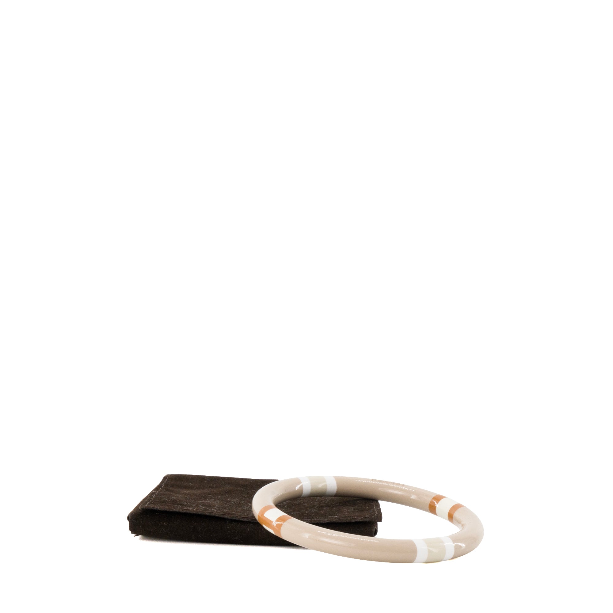HERMÈS - Bracelet H Equipe Hermès en bois laqué beige sable (T2)