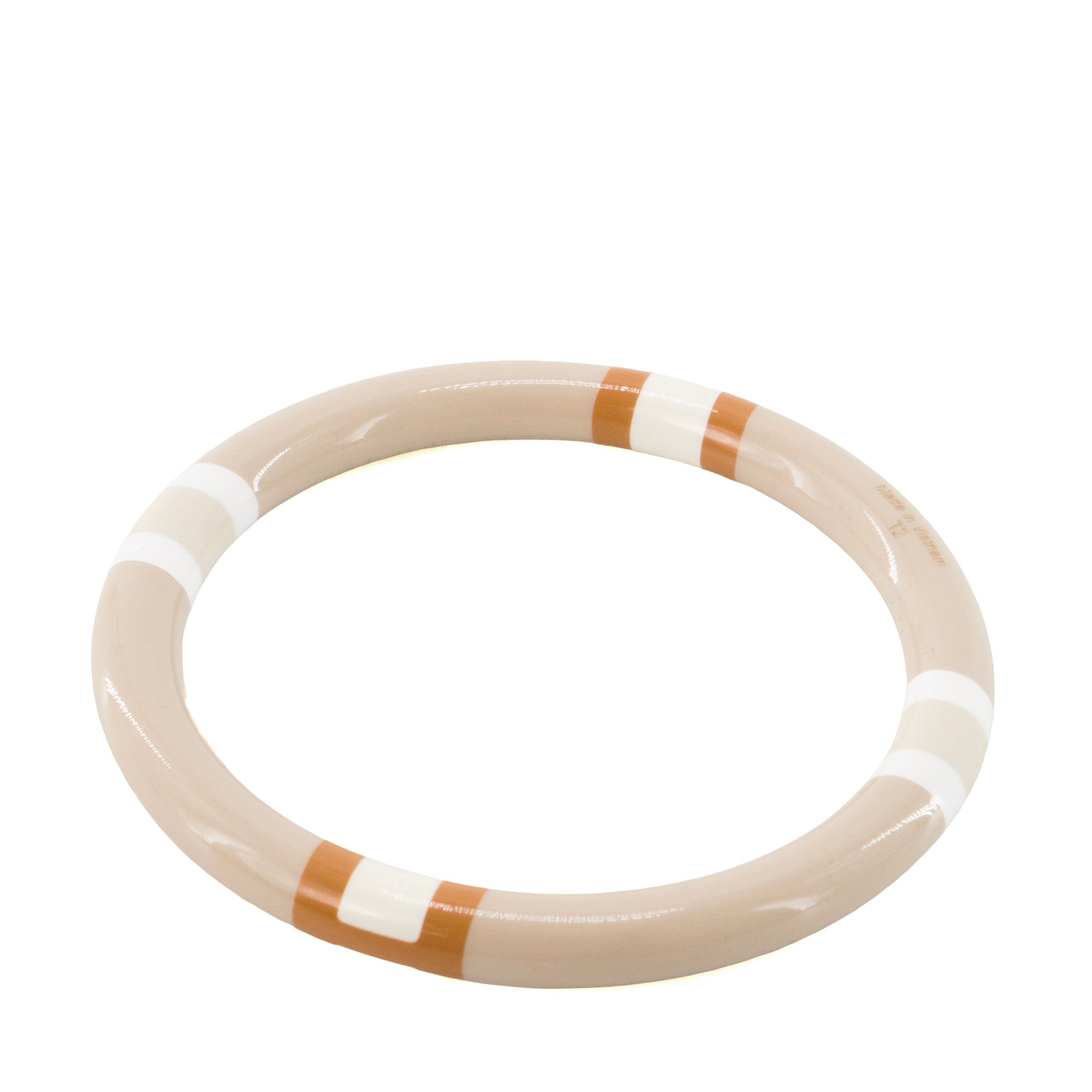 HERMÈS - Bracelet H Equipe Hermès en bois laqué beige sable (T2)